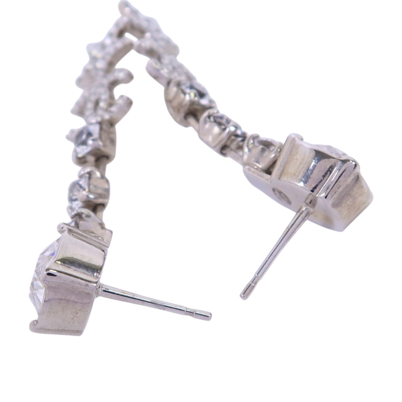 CHANEL 金屬/水鑽Earrings銀扣耳環