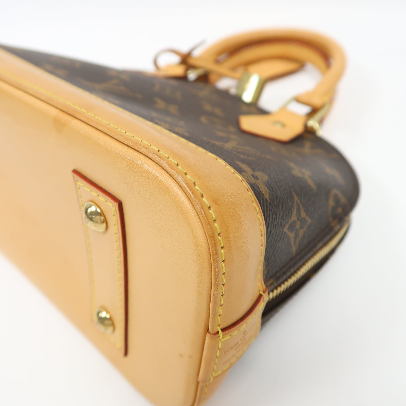 LOUIS VUITTON Monogram Alma BB金扣手挽肩背兩用袋啡色