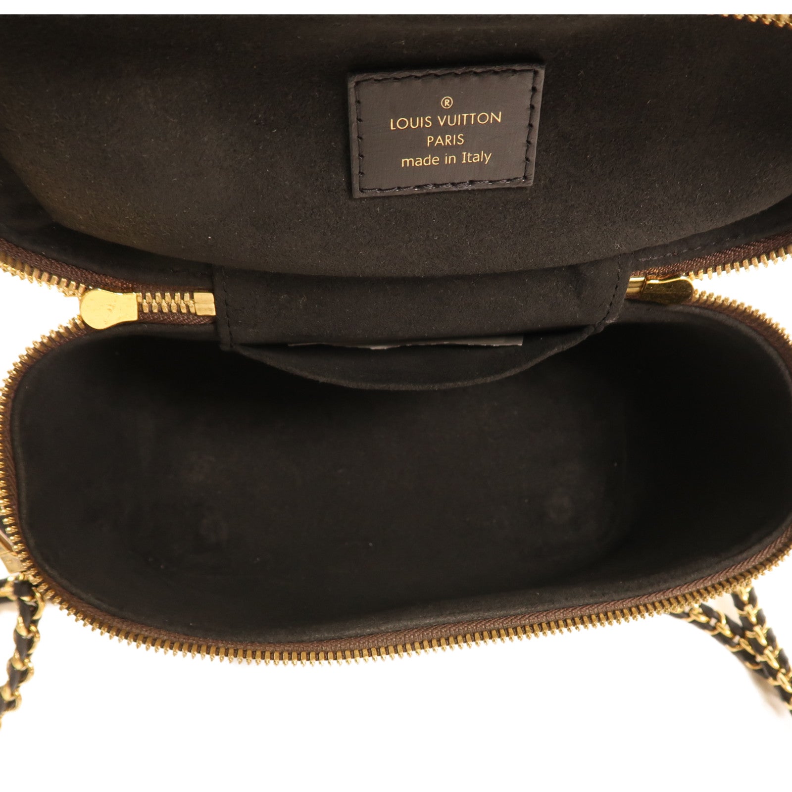 LOUIS VUITTON Monogram Reverse Vanity PM金扣手挽肩背兩用袋棕色