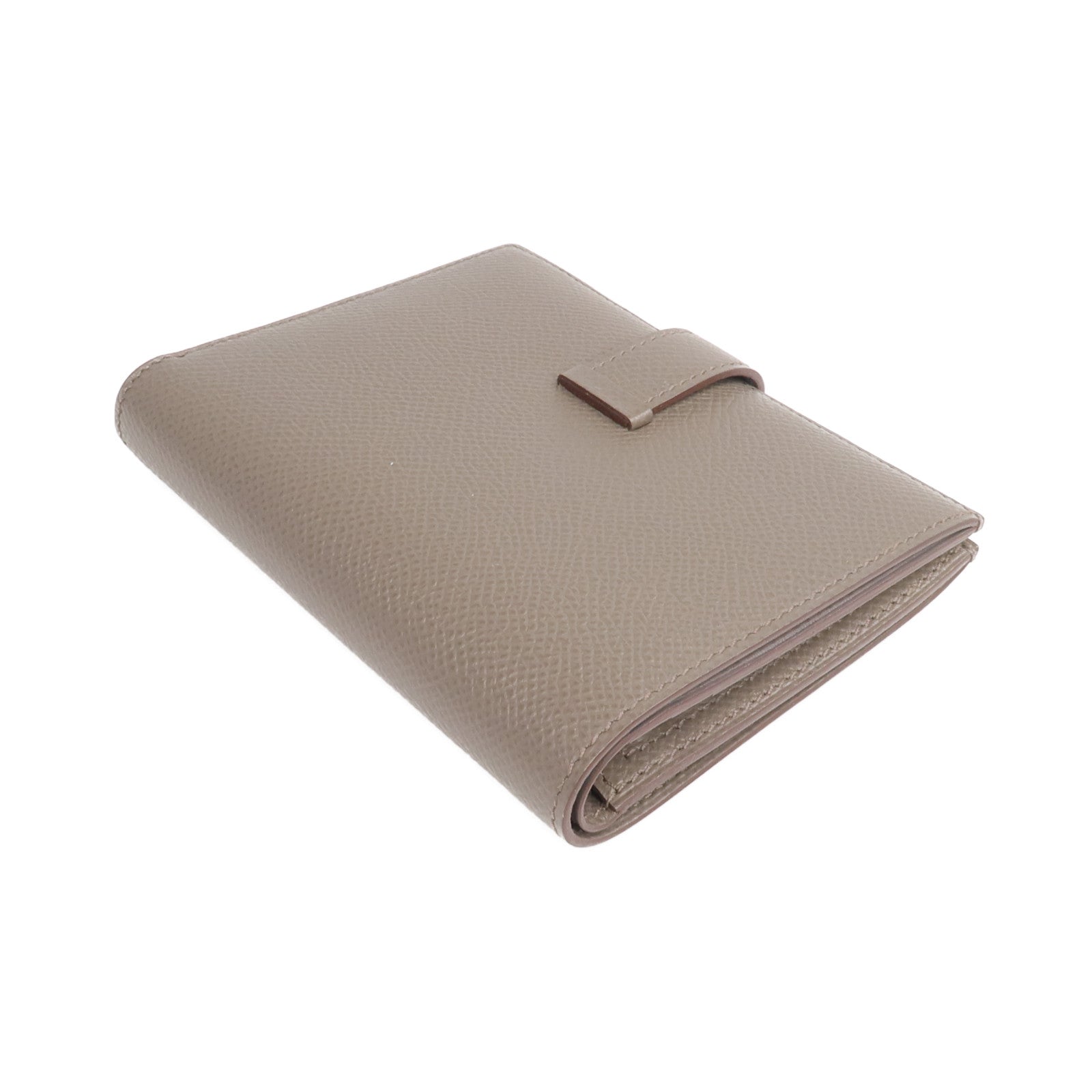HERMES Epsom皮革Bearn Wallet金扣錢包Etain