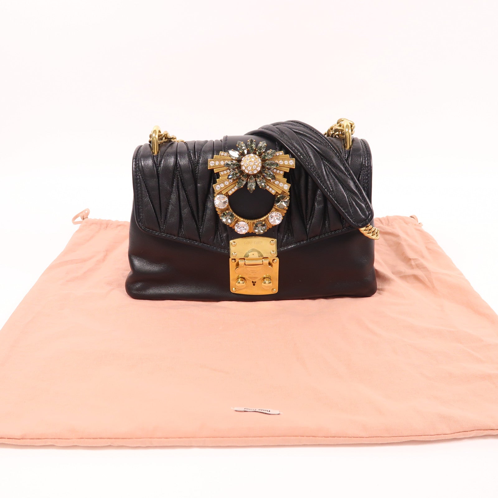 Miu Miu 皮革Chain Shoulder Bag鏈帶肩背袋