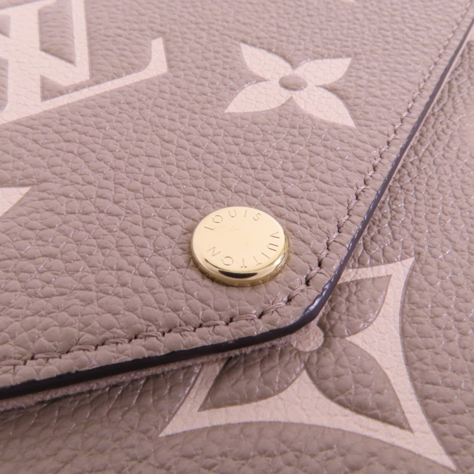 LOUIS VUITTON Monogram Empreinte Felicie Pochette金扣鏈帶肩背袋