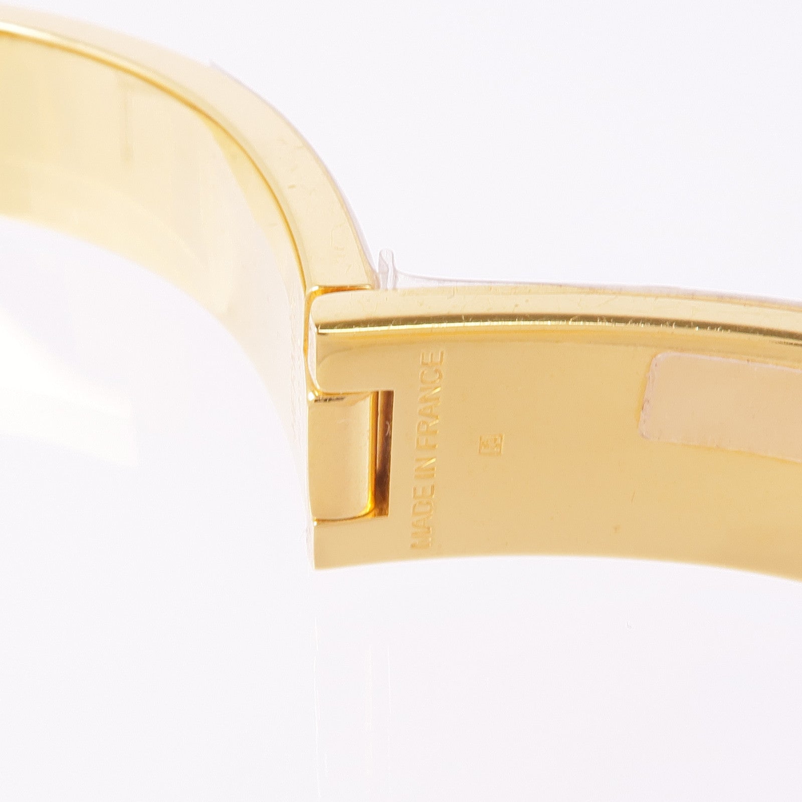 HERMES GHW Clic H Bracelet Bangle Meatl White