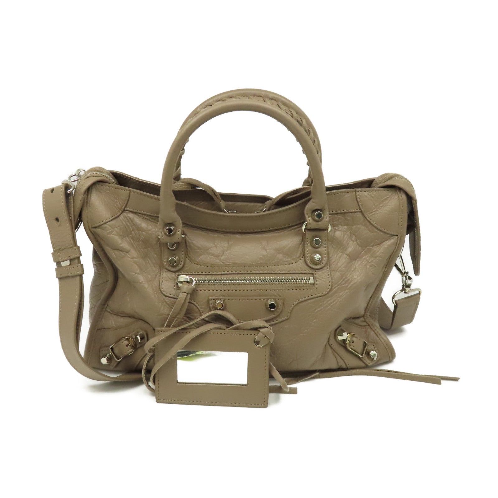 BALENCIAGA 【激減優惠】牛皮皮革City Small 2Way Shoulder Bag手挽肩背兩用袋啡色