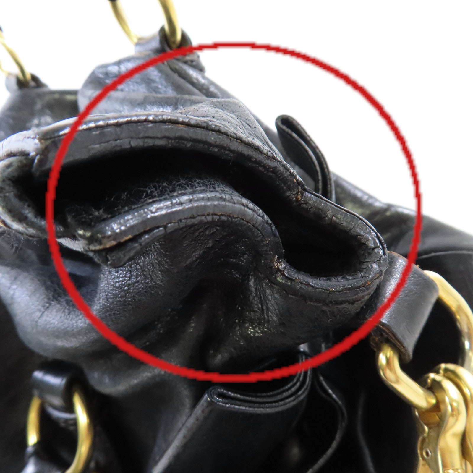 Miu Miu 牛皮皮革2Way Shoulder Bag金扣手挽肩背兩用袋黑色
