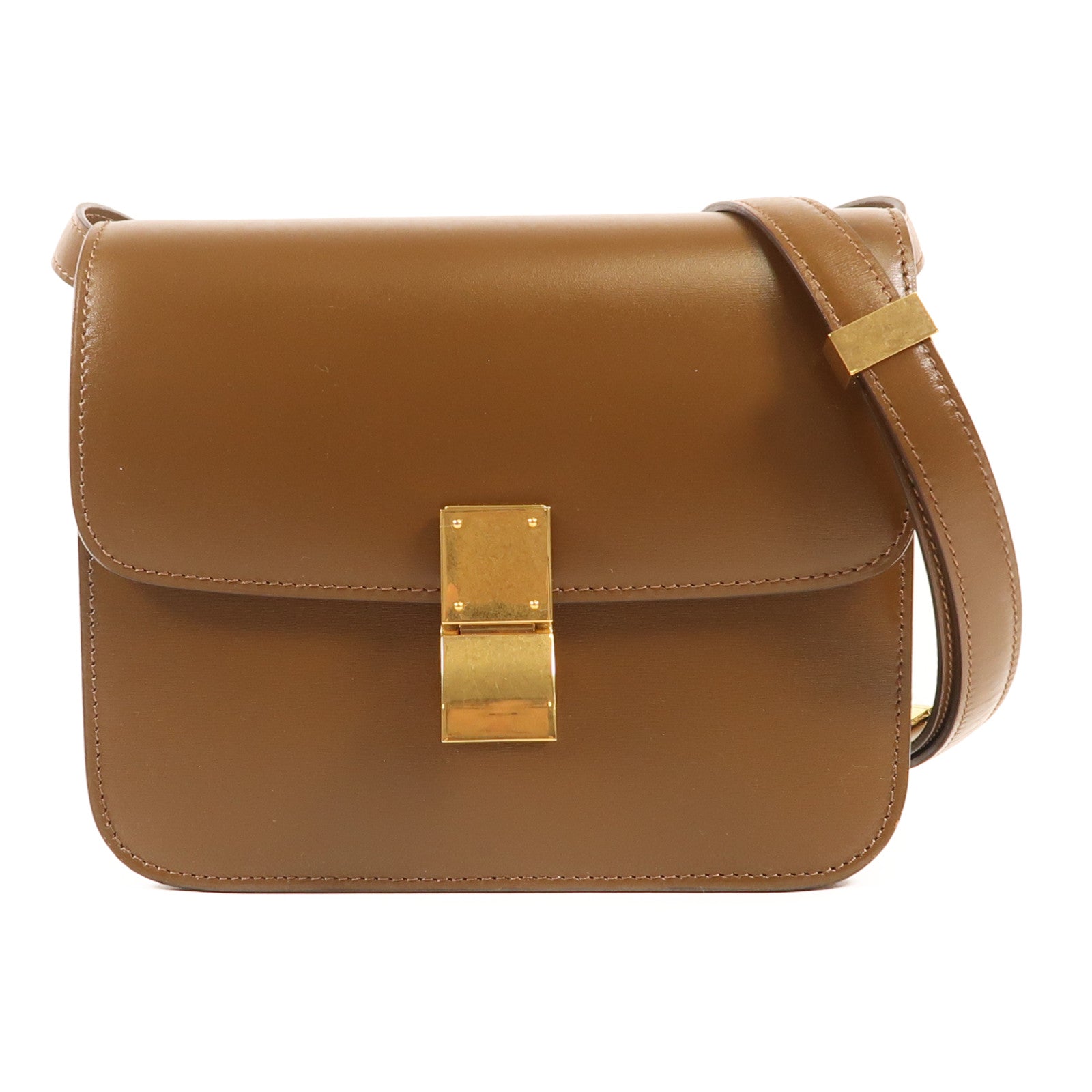 CELINE 牛皮皮革Teen Classic Box金扣肩背袋