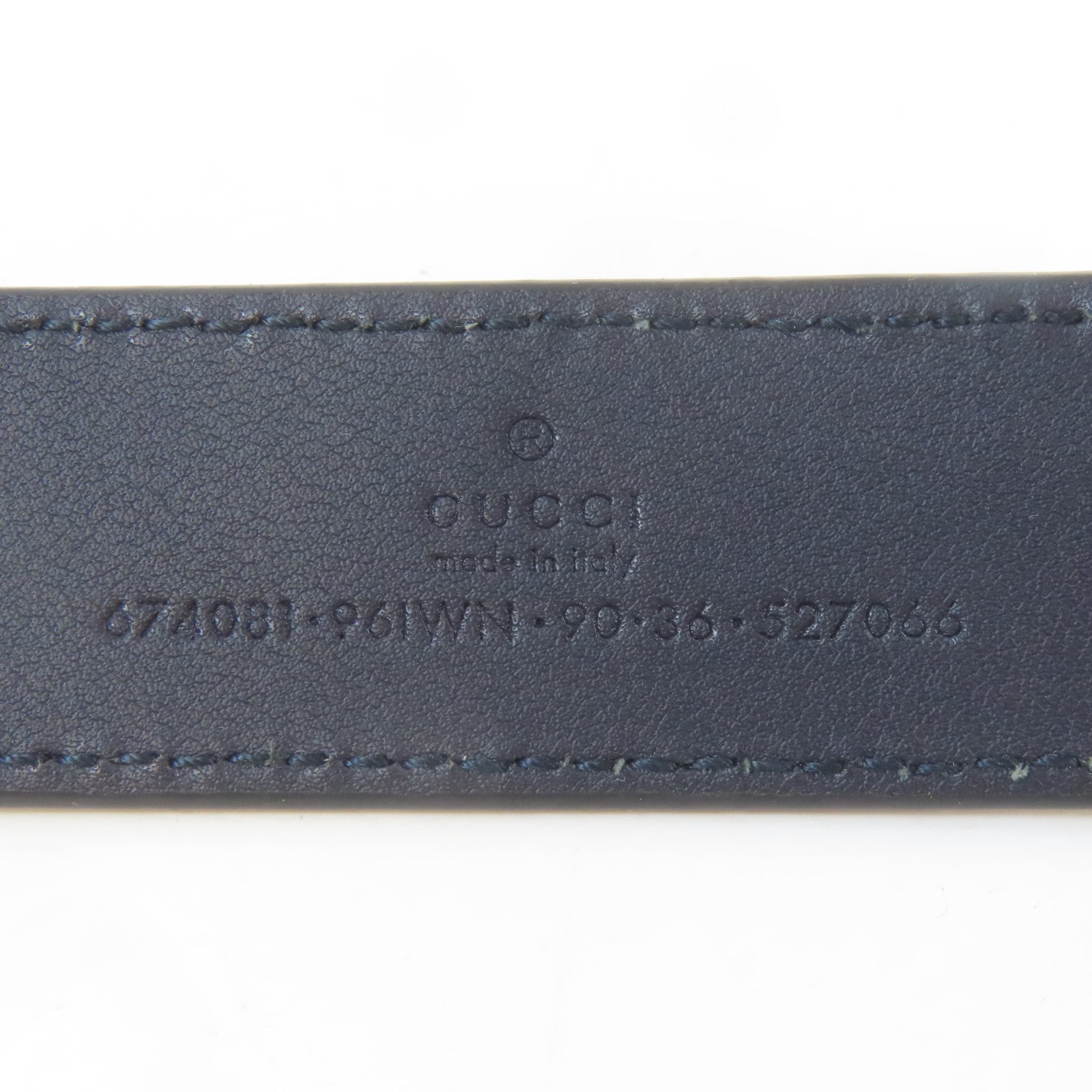 GUCCI 塗層帆布Ophidia Belt Bag銀扣腰包藍色/米白色