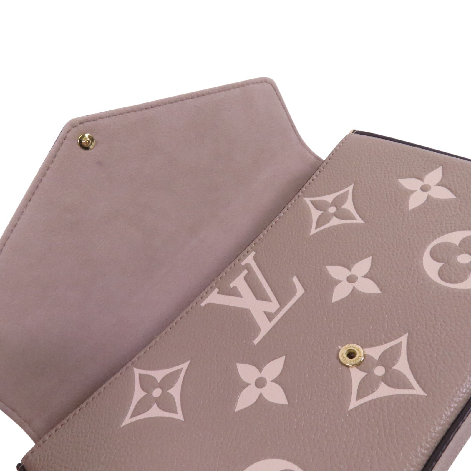 LOUIS VUITTON Monogram Empreinte Felicie Pochette金扣鏈帶肩背袋