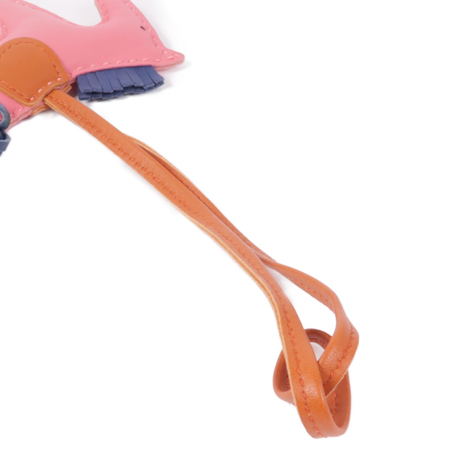 HERMES Rodeo PM Charm Milo Veau Swift Leather Rose Azalee Bleu De Malte
