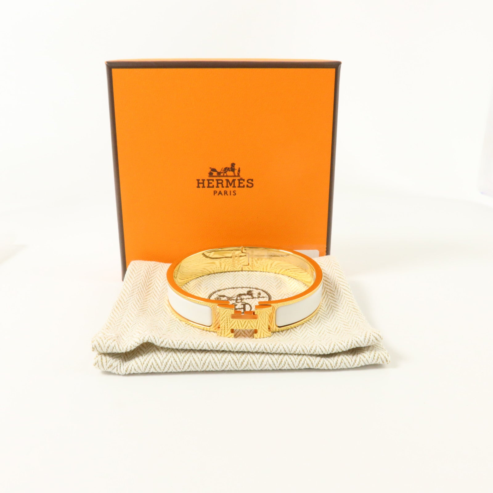 HERMES 金屬/琺瑯Clic H Bracelet金扣手鏈