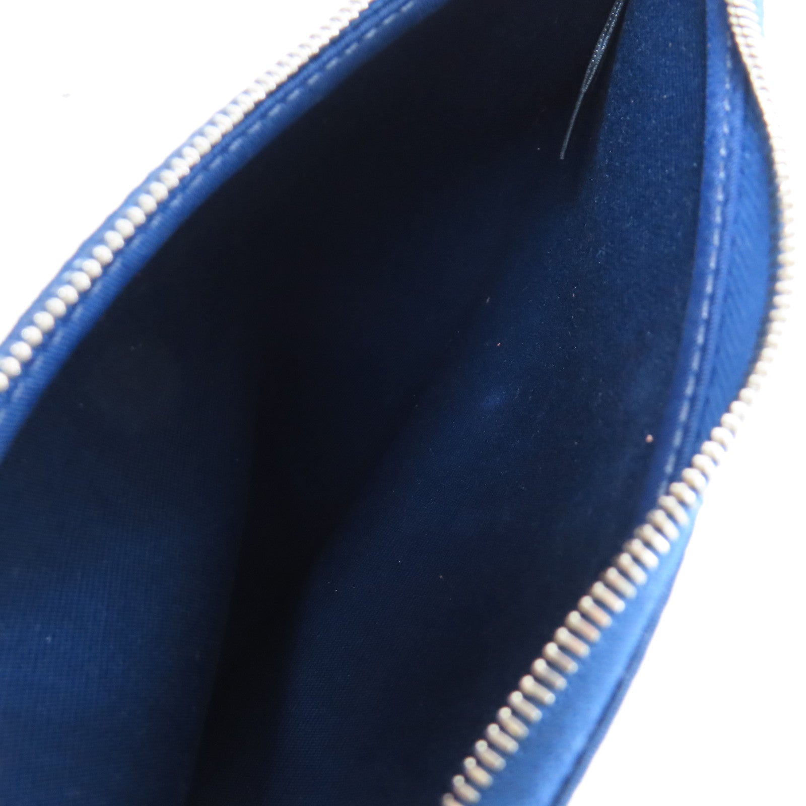 HERMES 帆布/皮革Herbag PM銀扣手挽肩背兩用袋Bleu Saphir寶石藍色