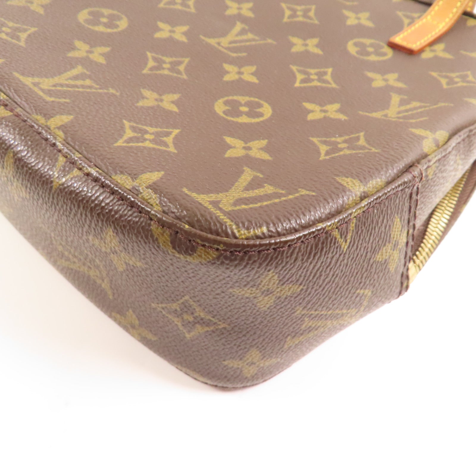 LOUIS VUITTON Monogram Spontini金扣手挽肩背兩用袋棕色