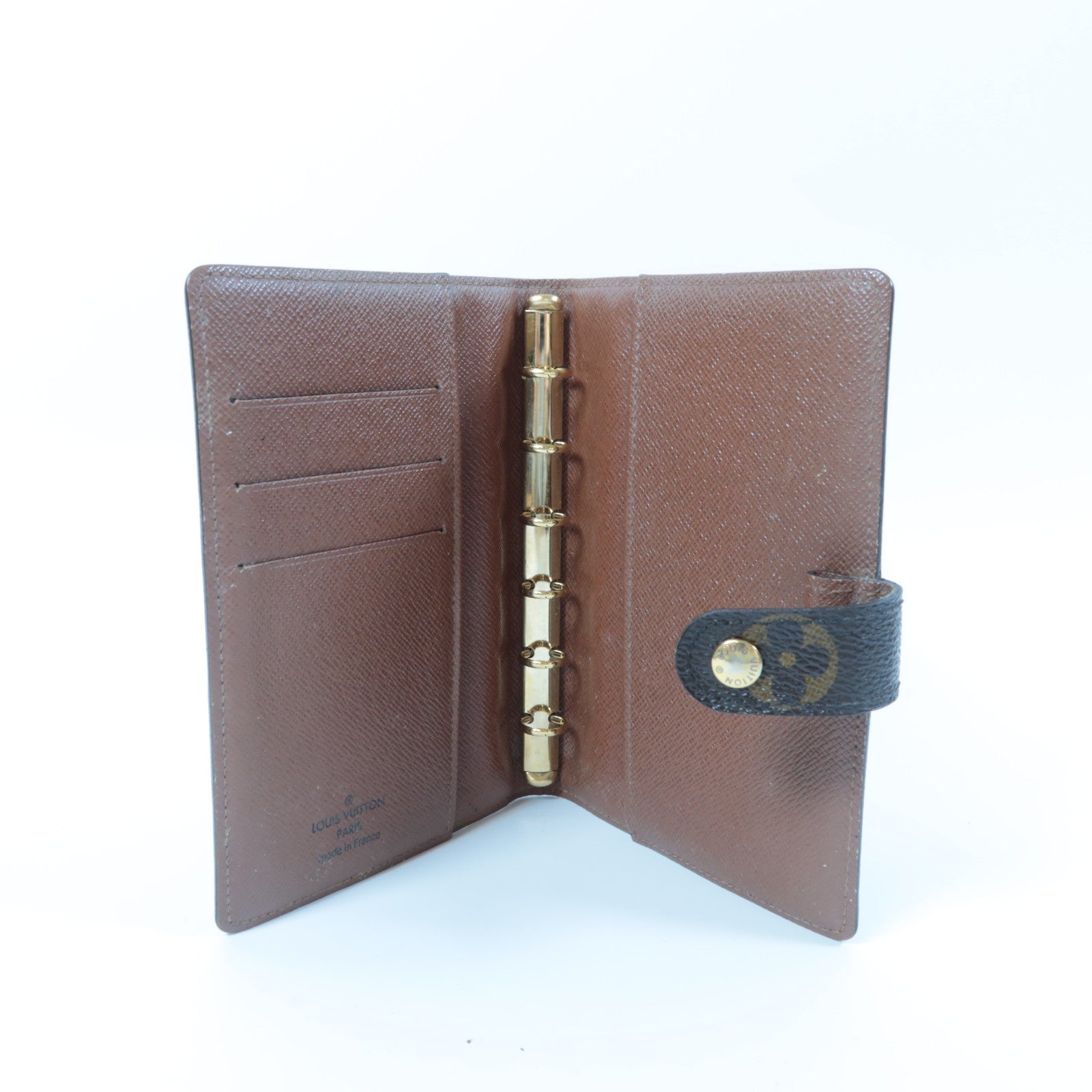 LOUIS VUITTON Monogram Small Ring Agenda Cover金扣小號活頁環記事本封套啡色