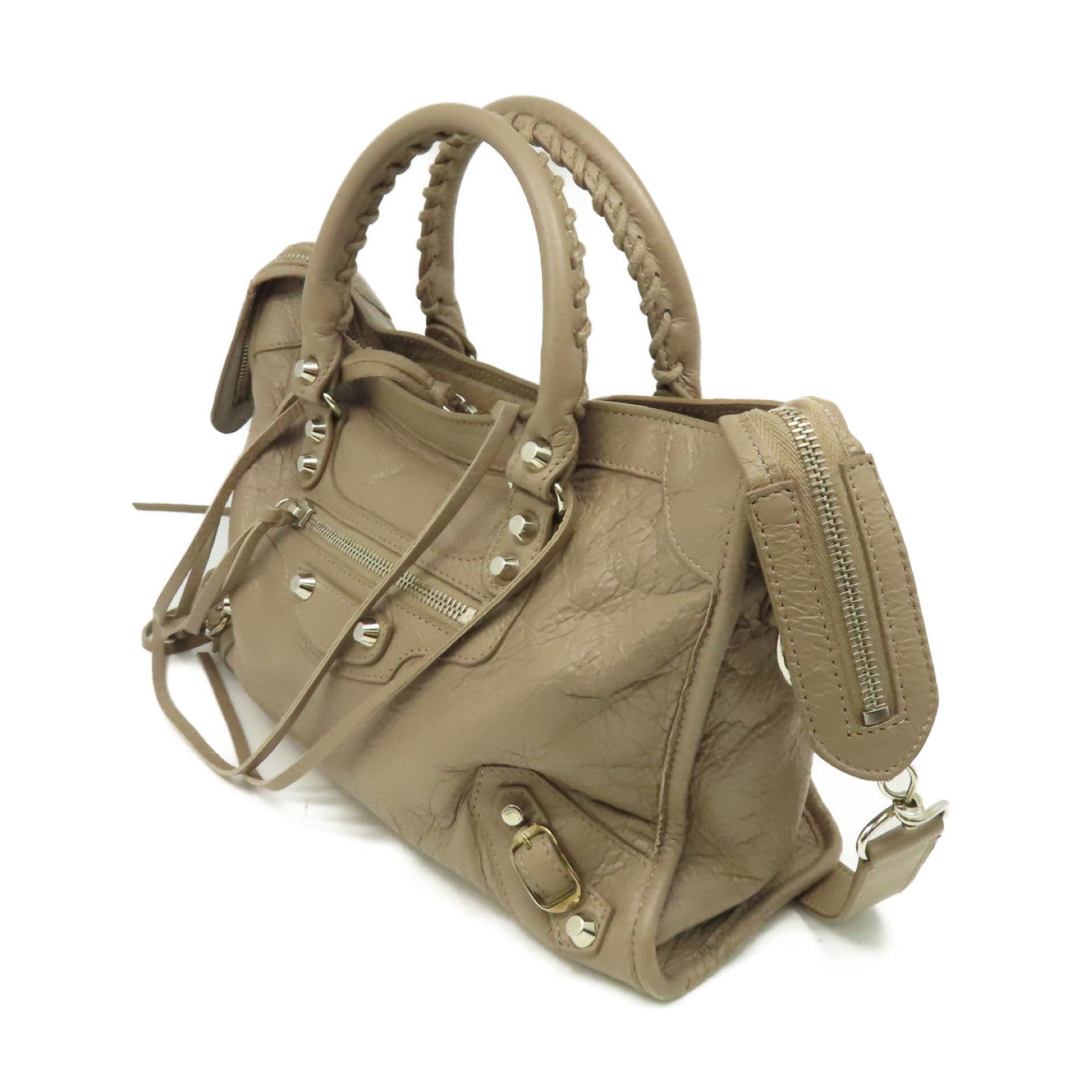 BALENCIAGA 【激減優惠】牛皮皮革City Small 2Way Shoulder Bag手挽肩背兩用袋啡色