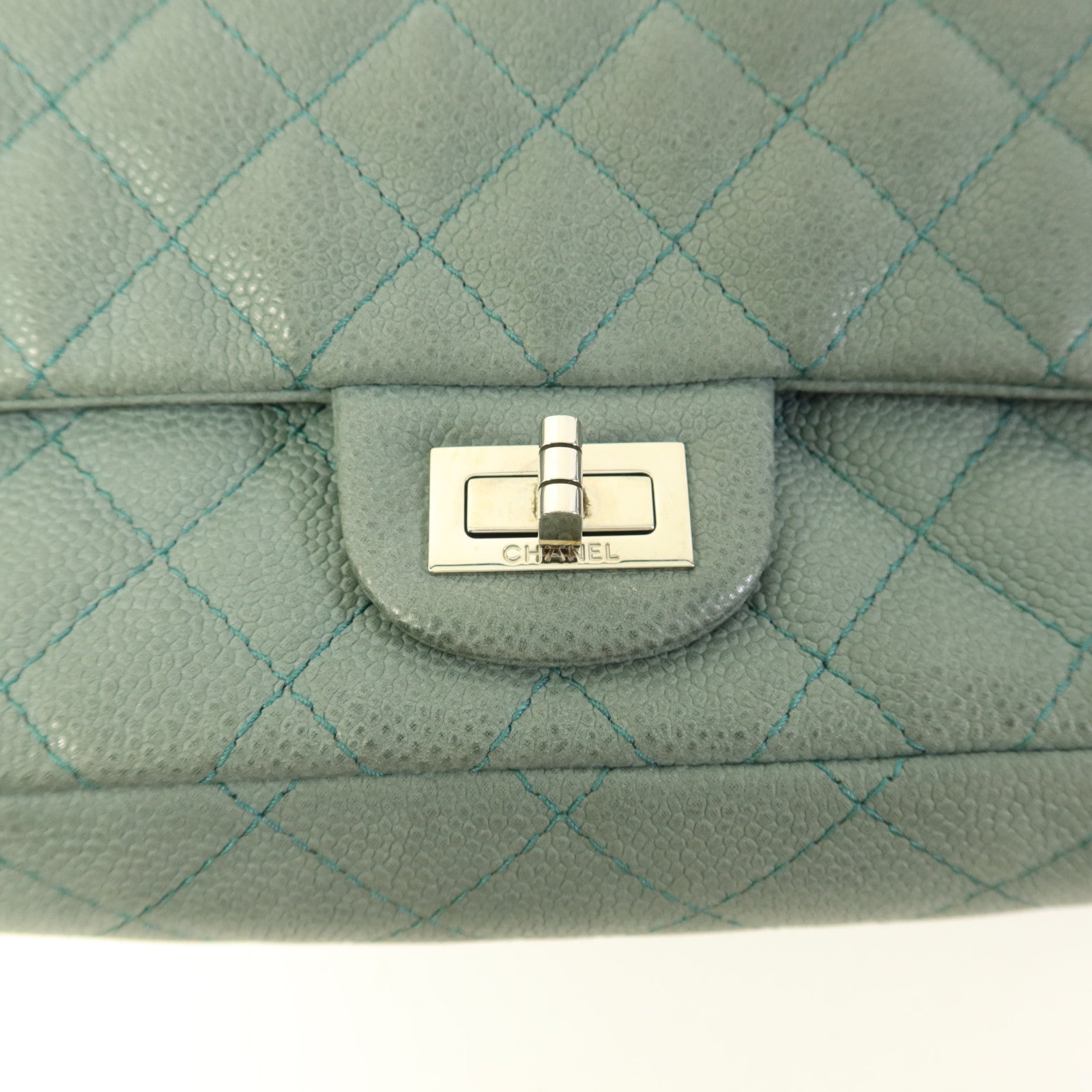 CHANEL 牛皮皮革2.55銀扣鏈帶肩背袋