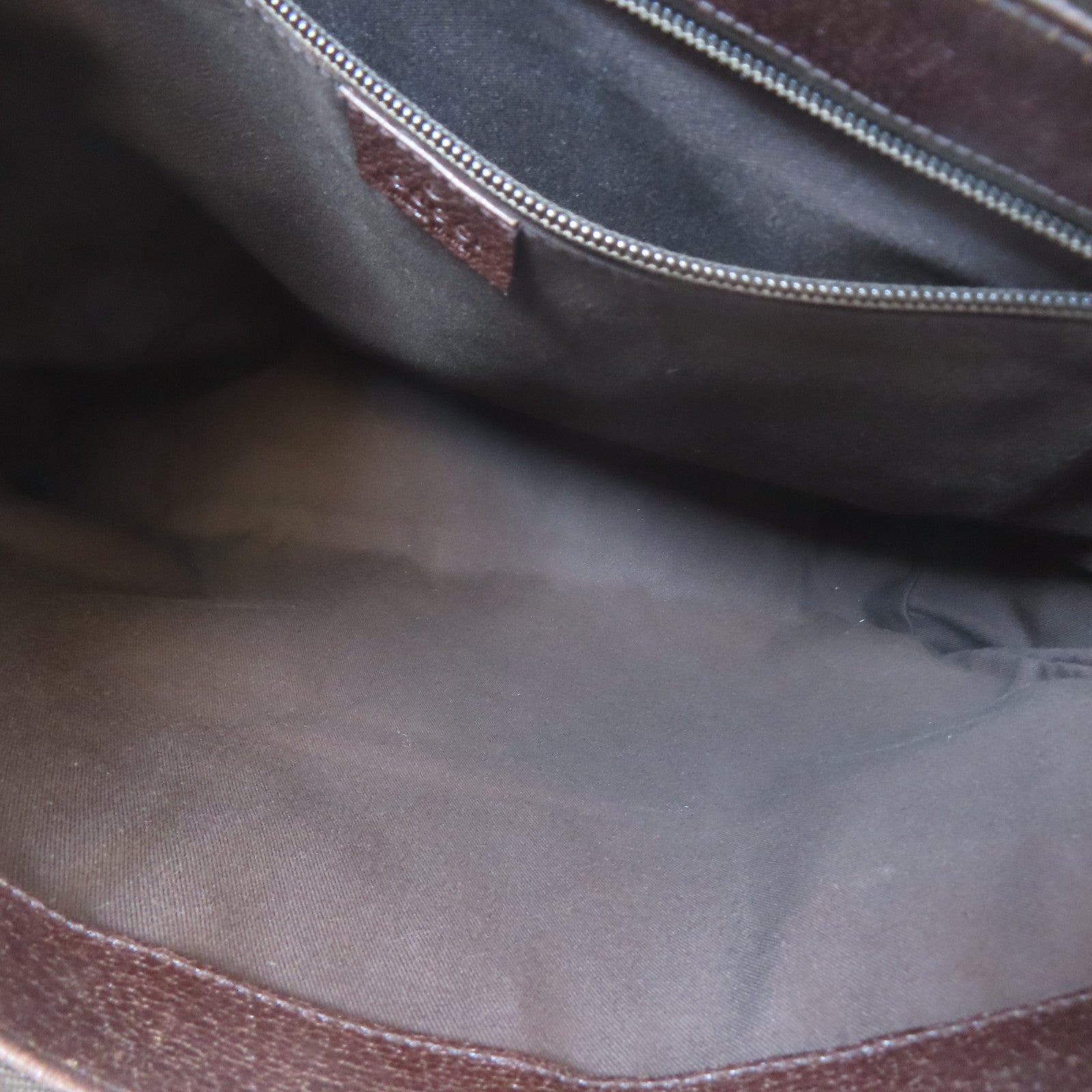 GUCCI 帆布Shoulder Bag銀扣肩背袋啡色