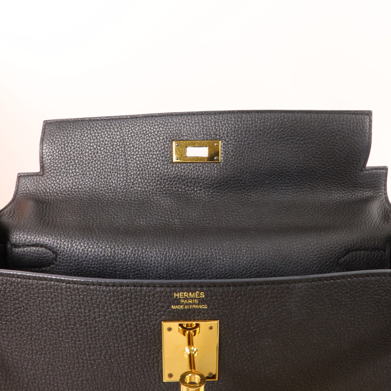 HERMES Togo皮革Kelly 32手挽肩背兩用袋Noir