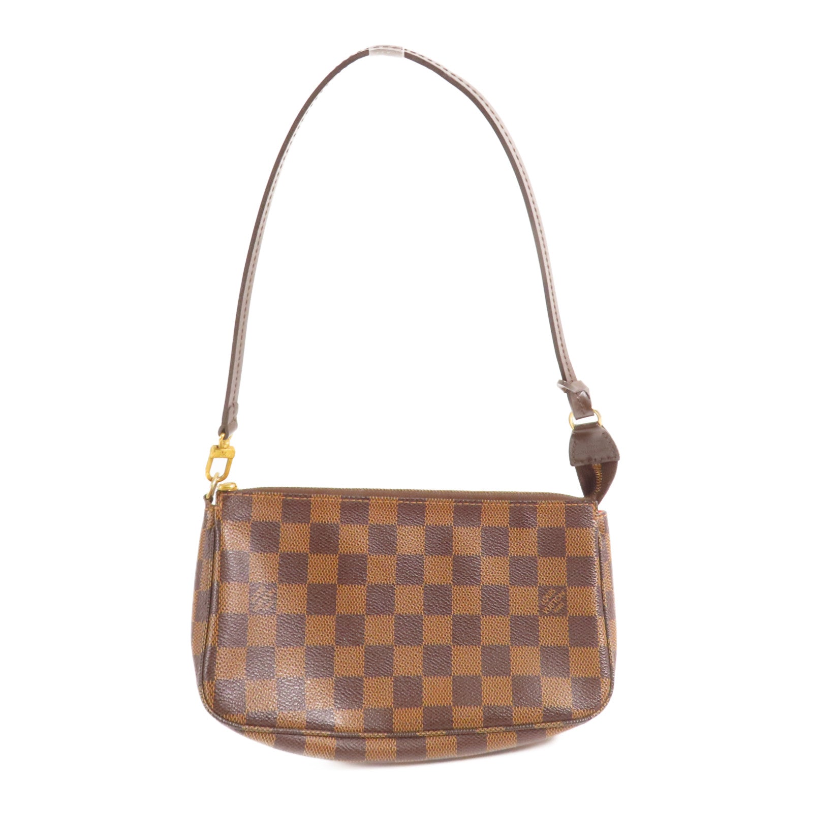 LOUIS VUITTON Damier Pochette Accessoires金扣手挽袋