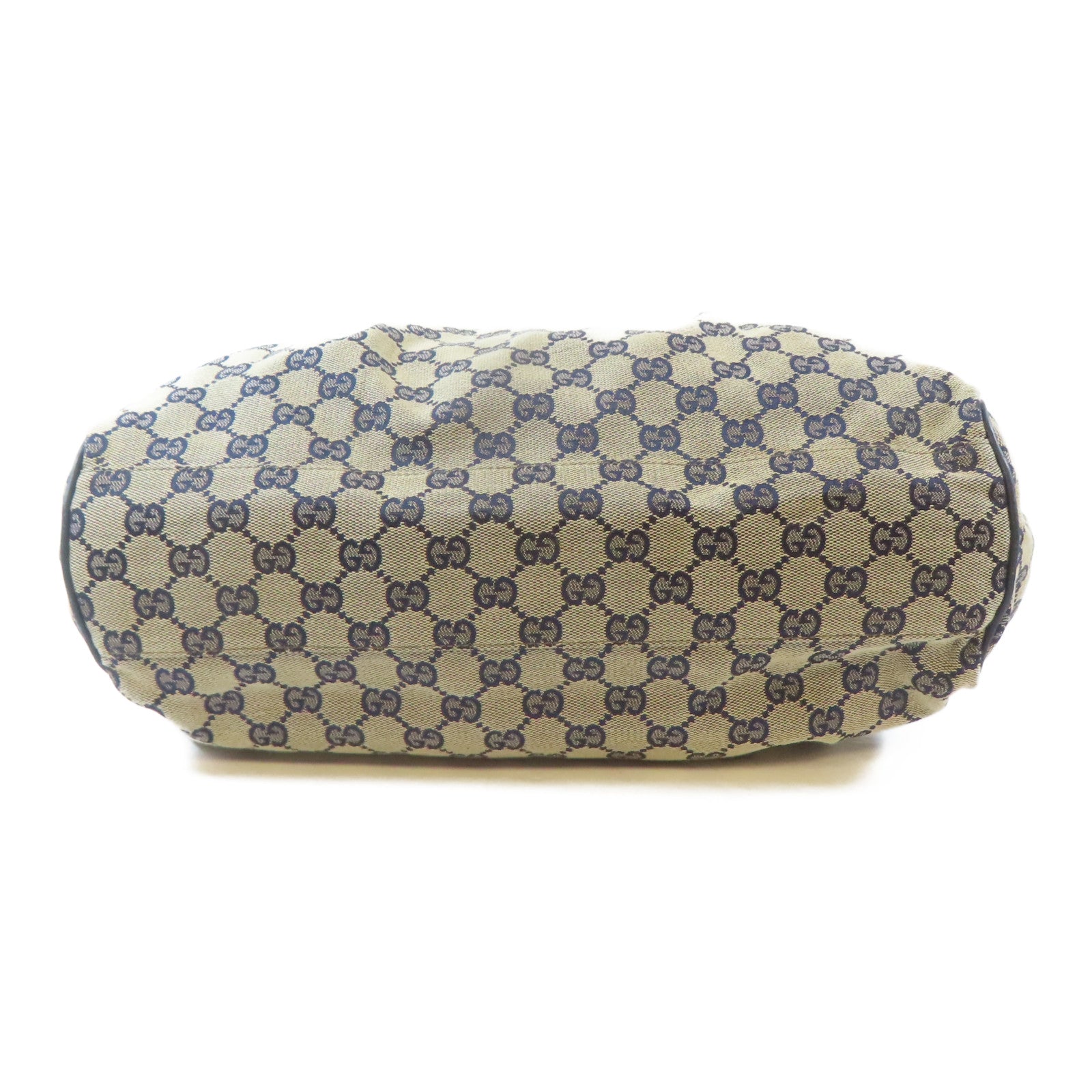 GUCCI 【激減優惠】帆布GG Sukey Canvas Handbag金扣肩背袋啡色/藍色