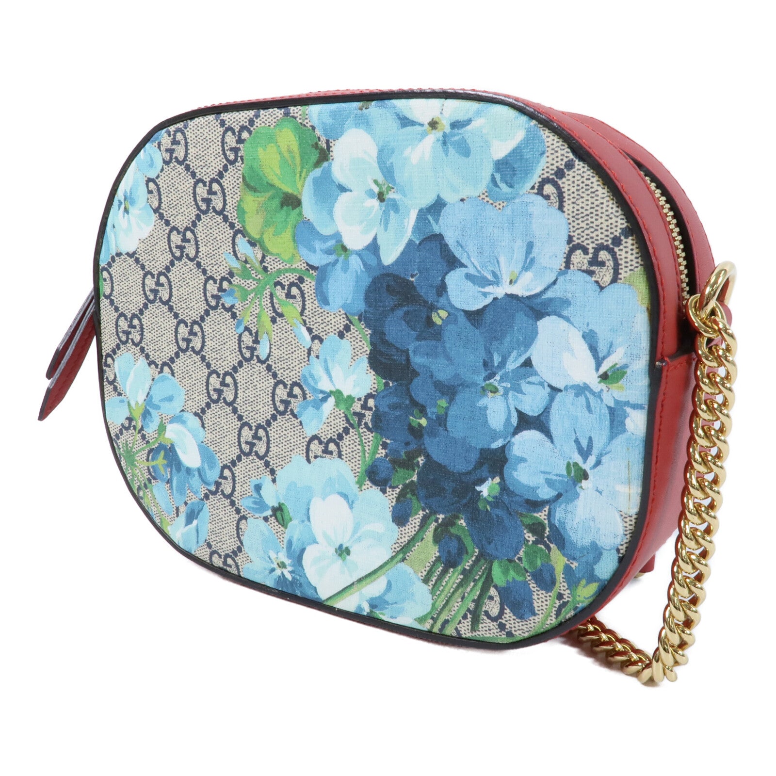GUCCI 塗層帆布GG Supreme Blooms鏈帶肩背袋