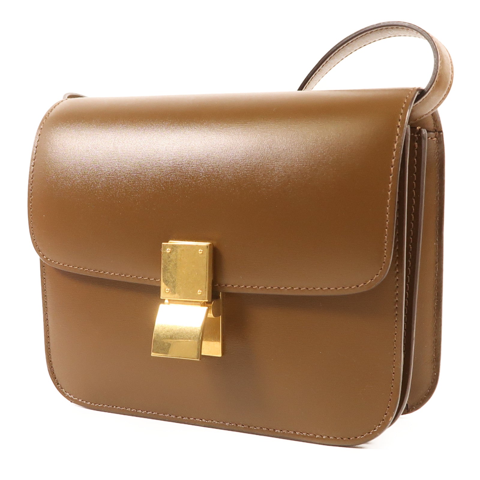 CELINE 牛皮皮革Teen Classic Box金扣肩背袋