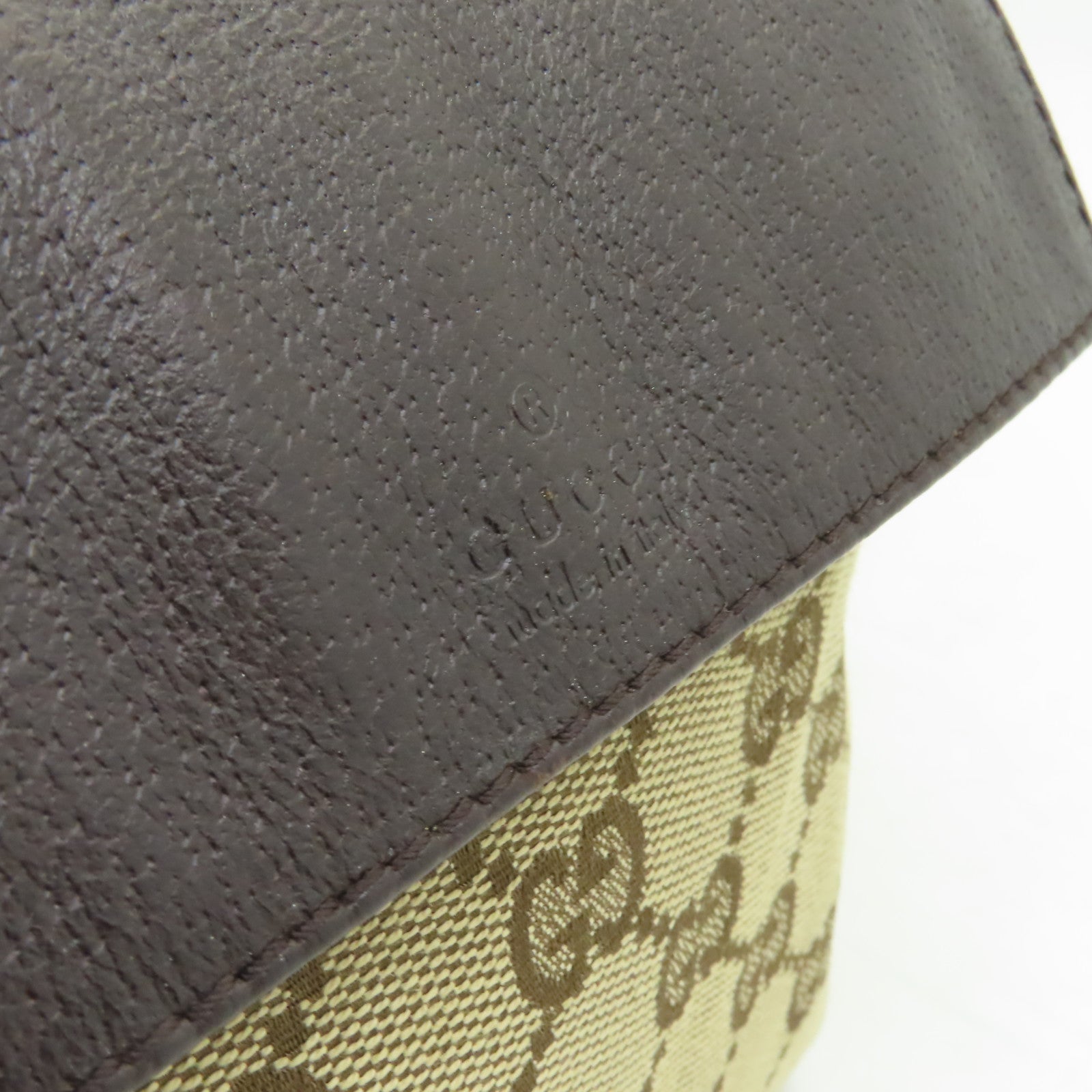GUCCI 帆布Waist Bag銀扣腰包棕色