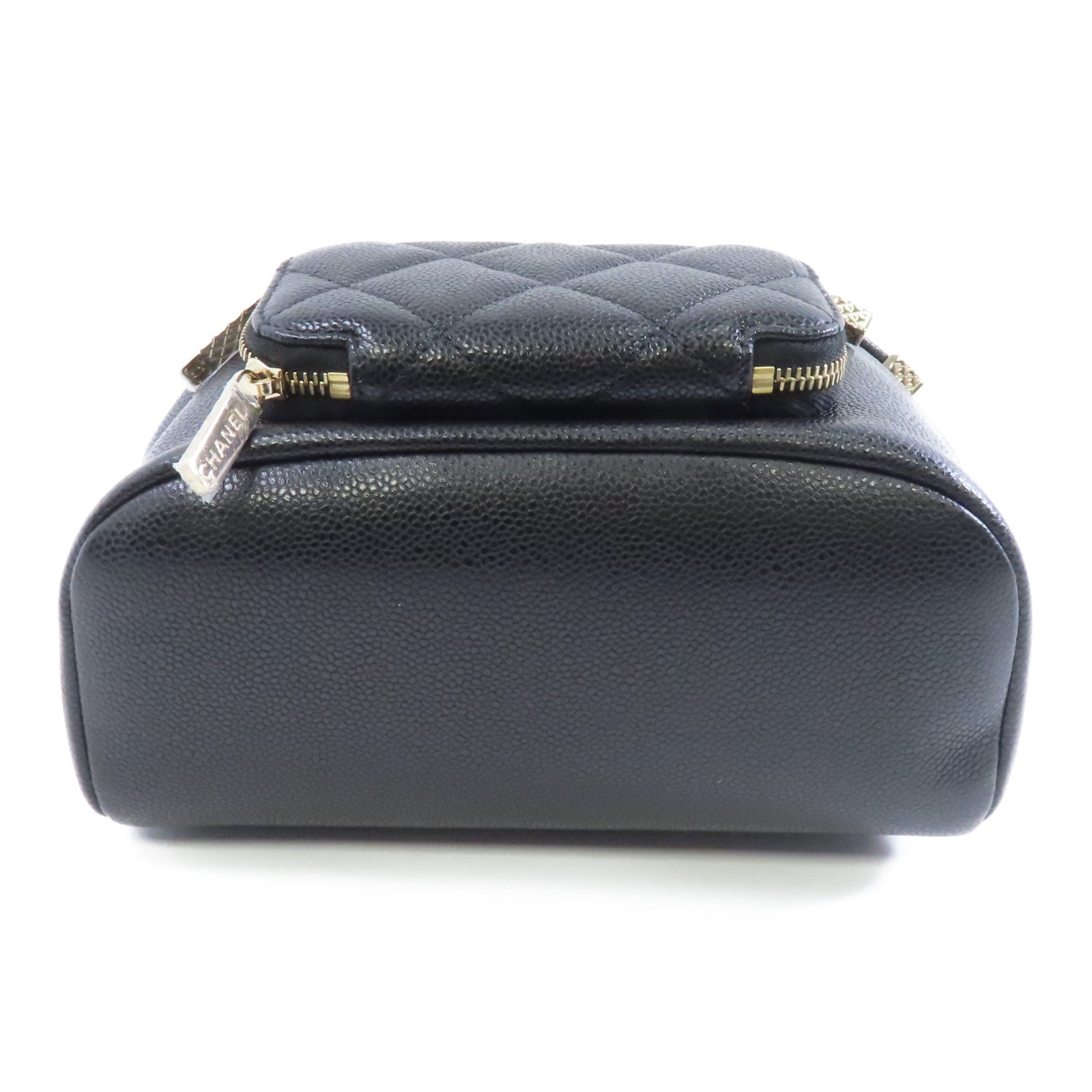 CHANEL Caviar皮革Affinity Bucket金扣鏈帶肩背袋黑色