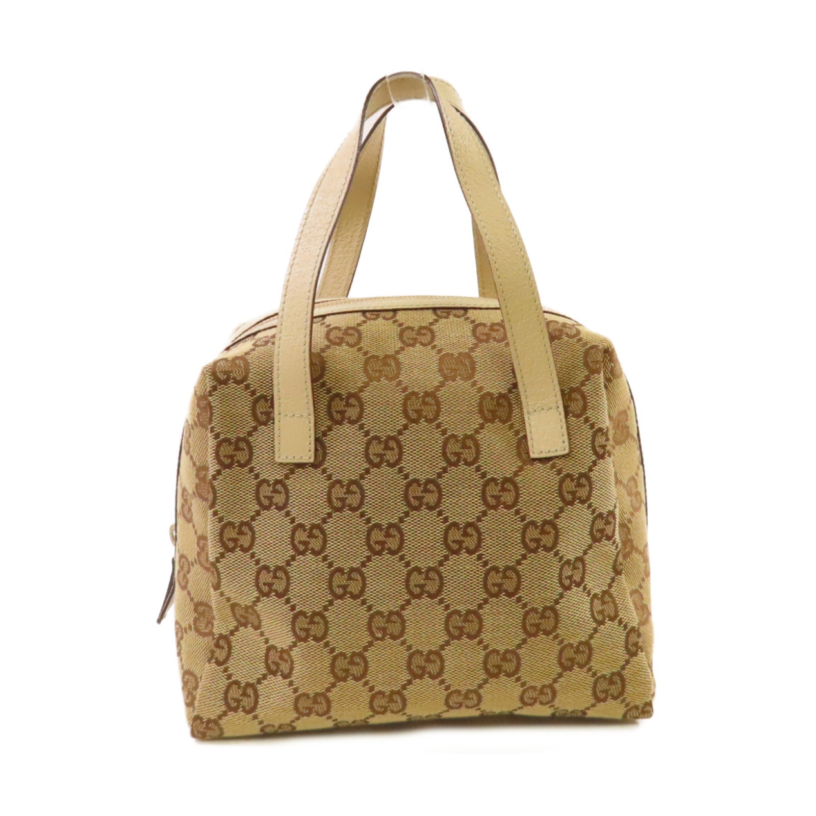 GUCCI GG帆布Hand Bag金扣手挽袋啡色
