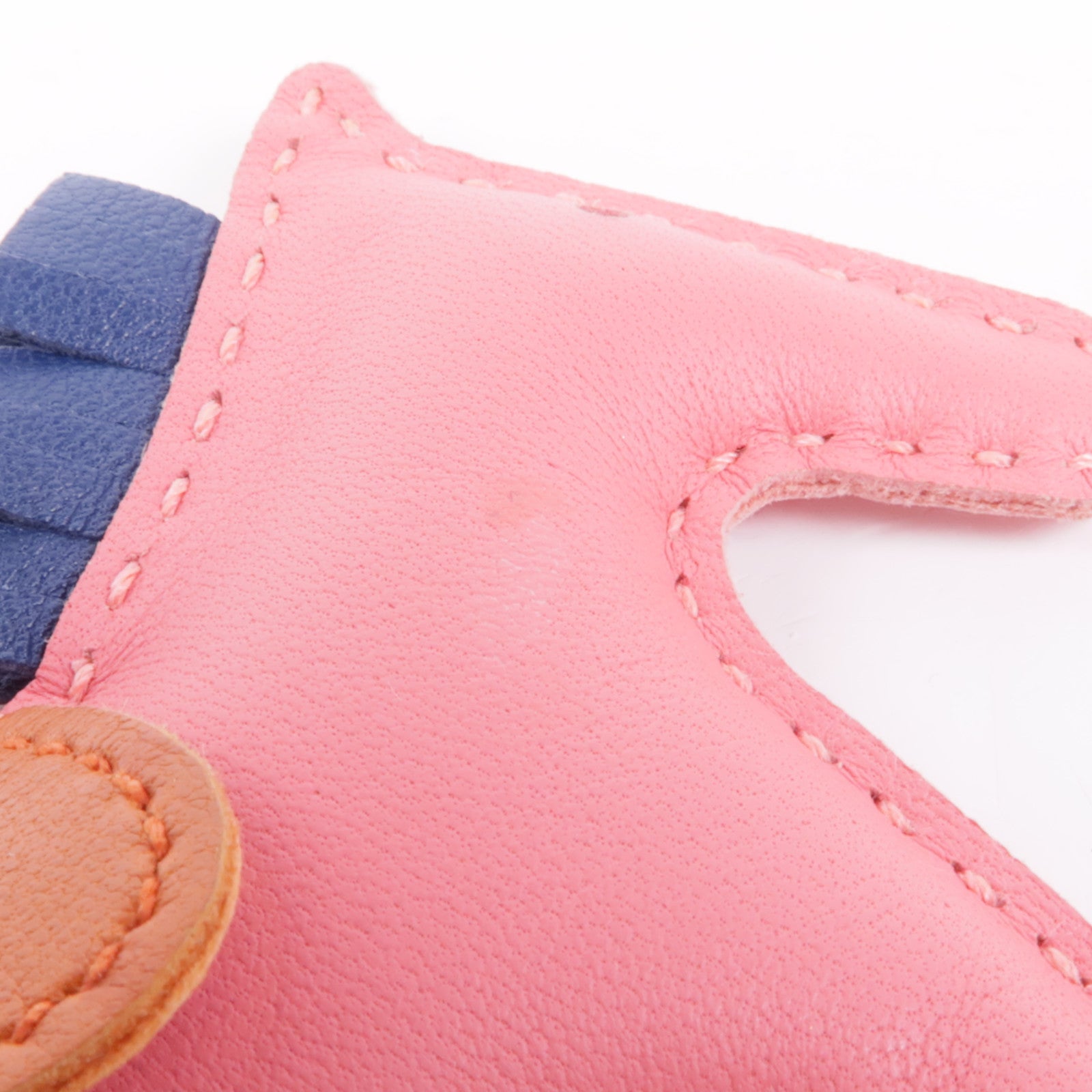 HERMES Rodeo PM Charm Milo Veau Swift Leather Rose Azalee Bleu De Malte