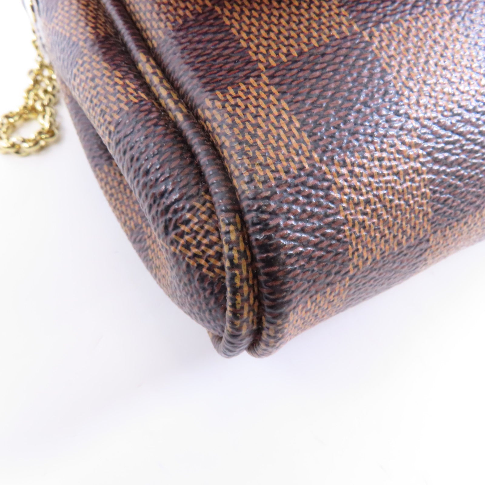 LOUIS VUITTON Damier Favroite PM金扣手挽肩背兩用袋棕色