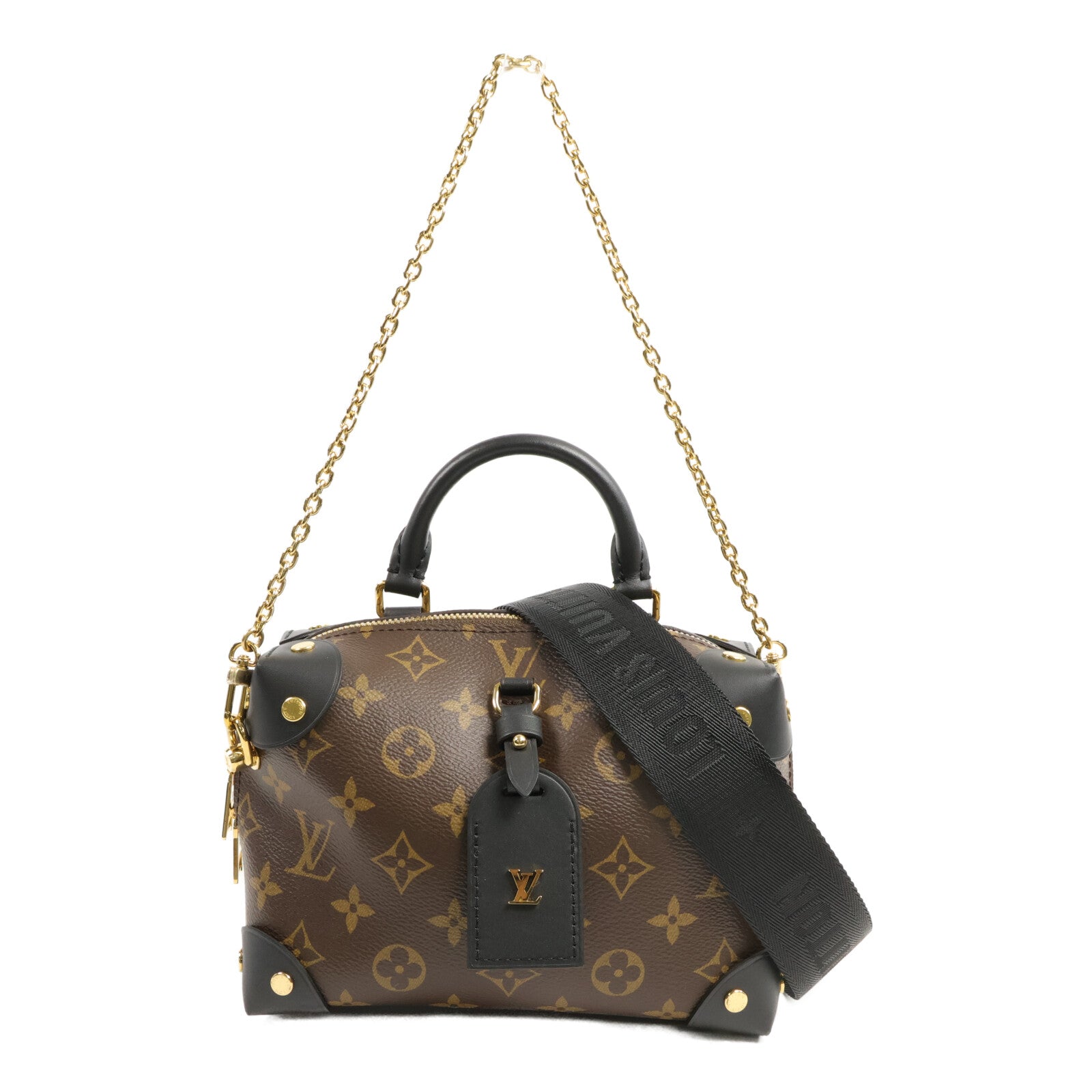 LOUIS VUITTON Monogram Petite Malle Souple手挽肩背兩用袋