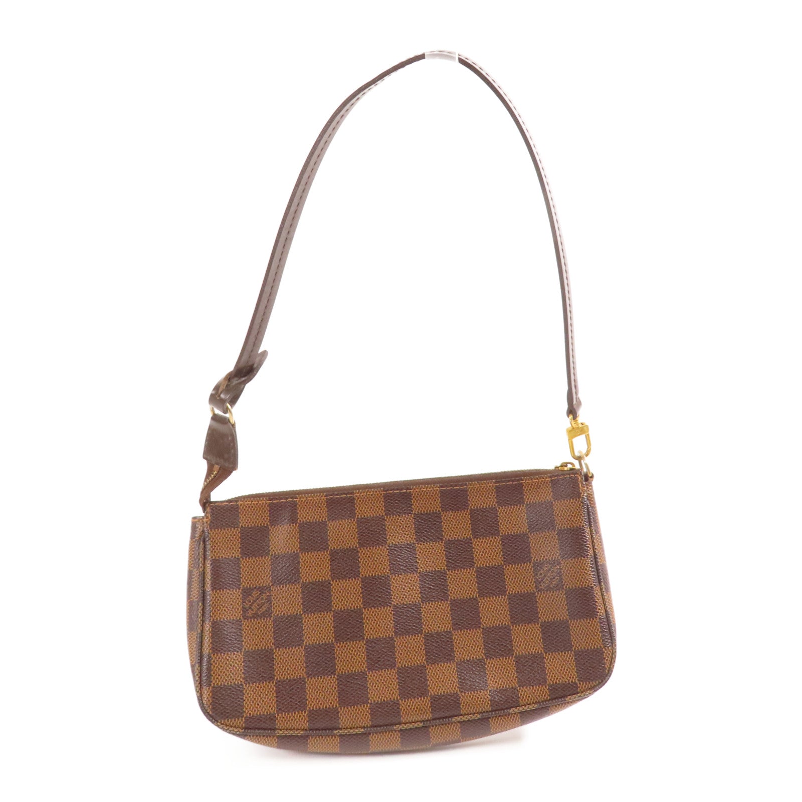 LOUIS VUITTON Damier Pochette Accessoires金扣手挽袋