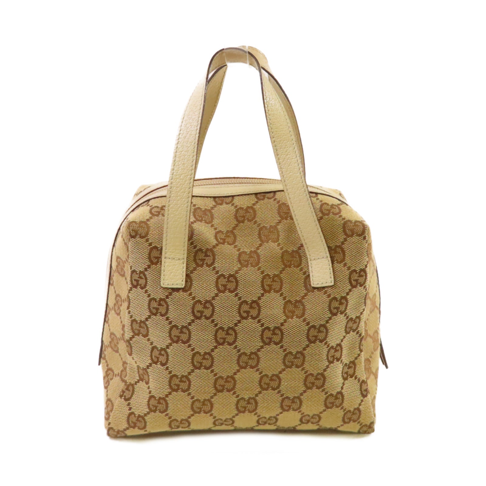 GUCCI GG帆布Hand Bag金扣手挽袋啡色