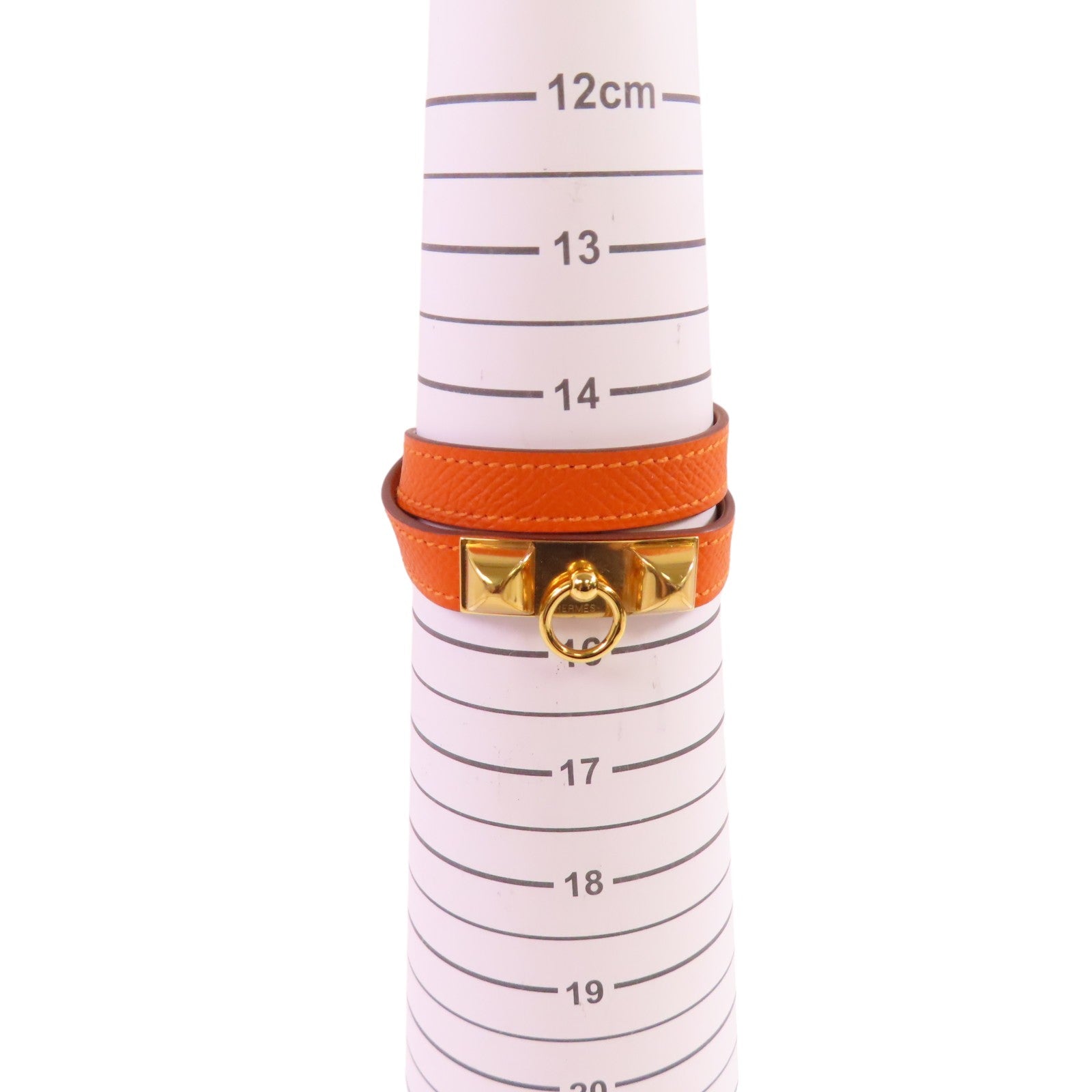 HERMES Epsom皮革Rivale Double Tour Bracelet金扣手鏈