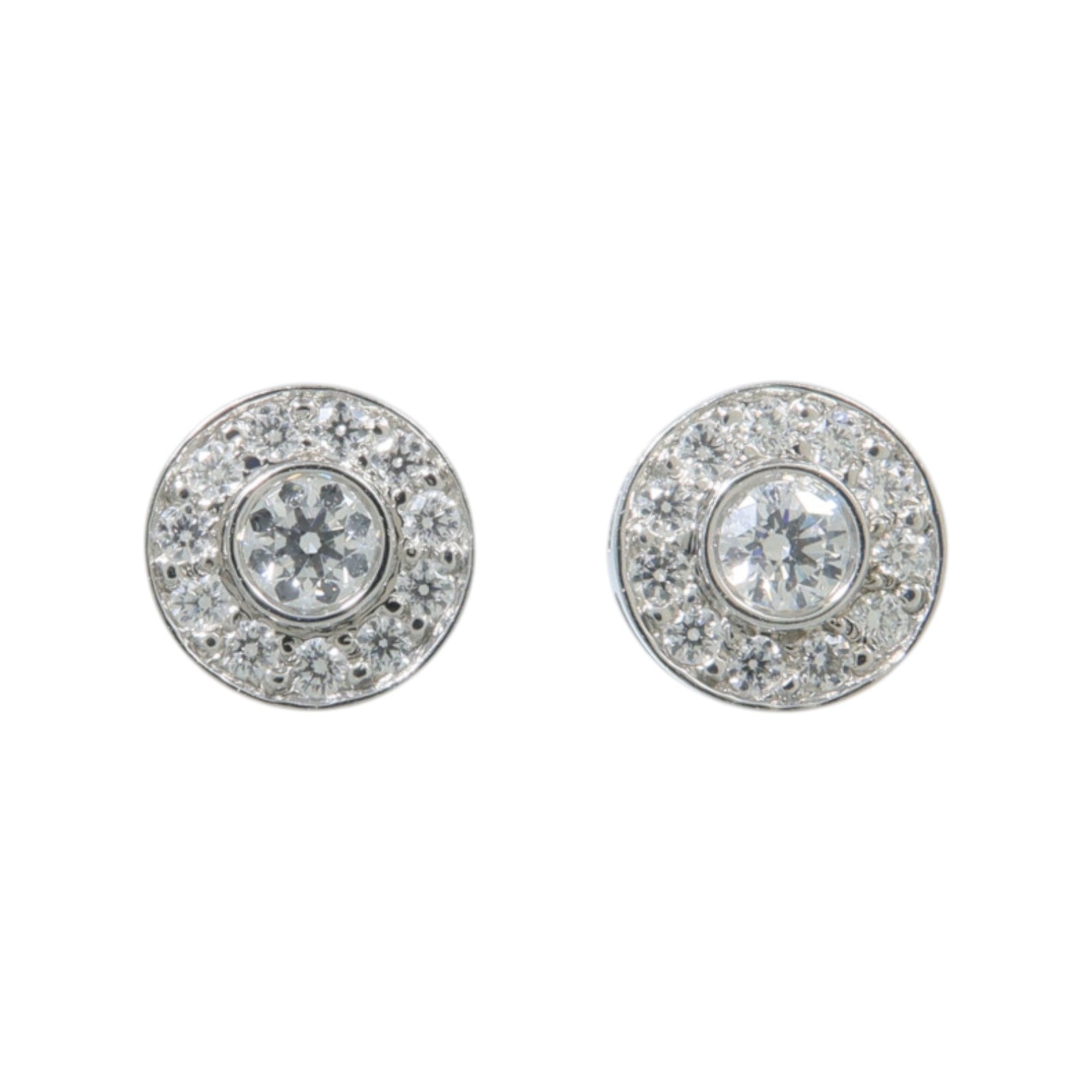 TIFFANY＆CO PT950鉑金Diamond Circle Earrings鑽石耳環