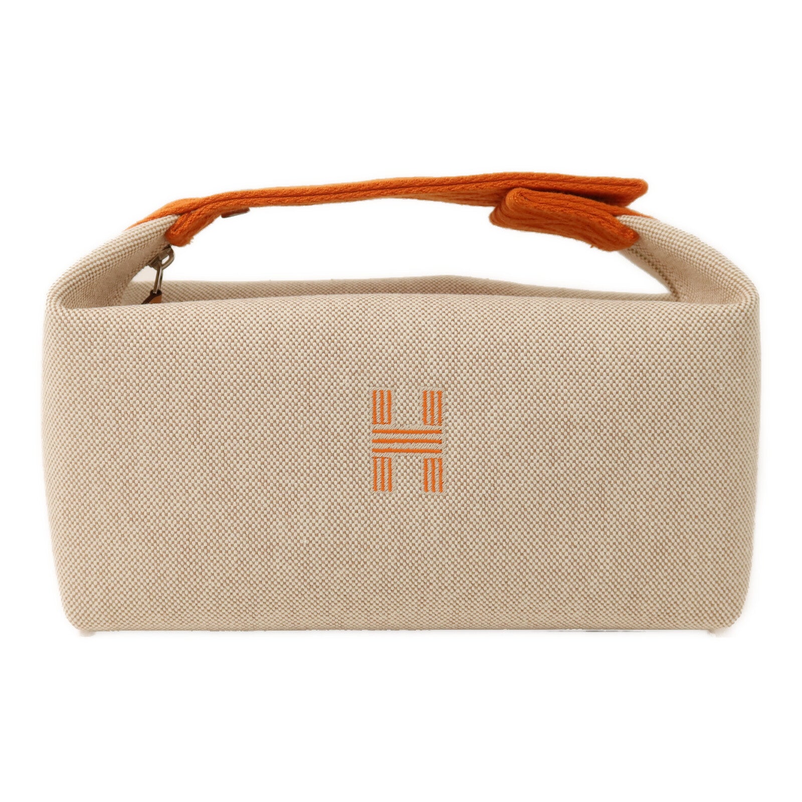 HERMES 帆布Bride A Brac PM銀扣手挽袋