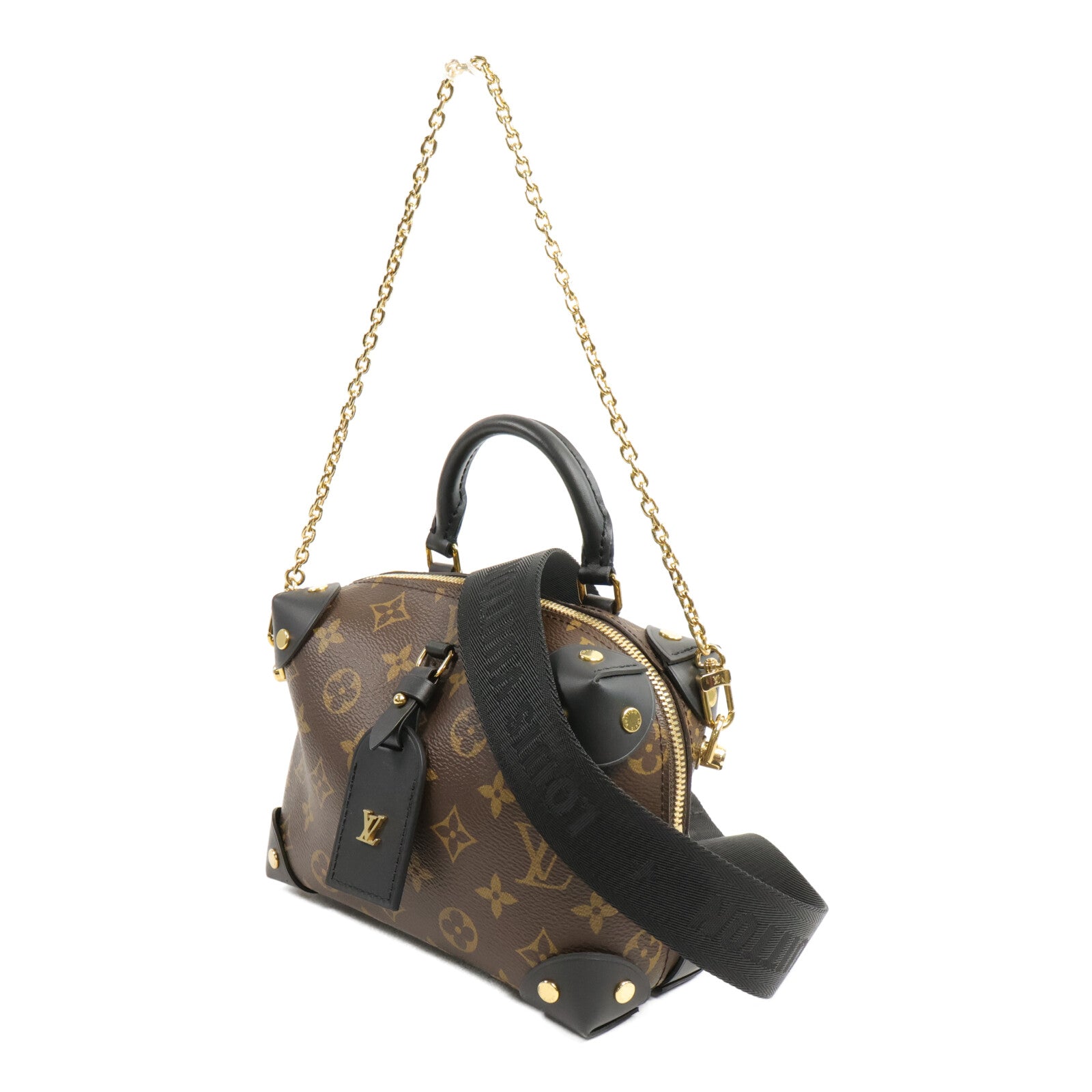 LOUIS VUITTON Monogram Petite Malle Souple手挽肩背兩用袋