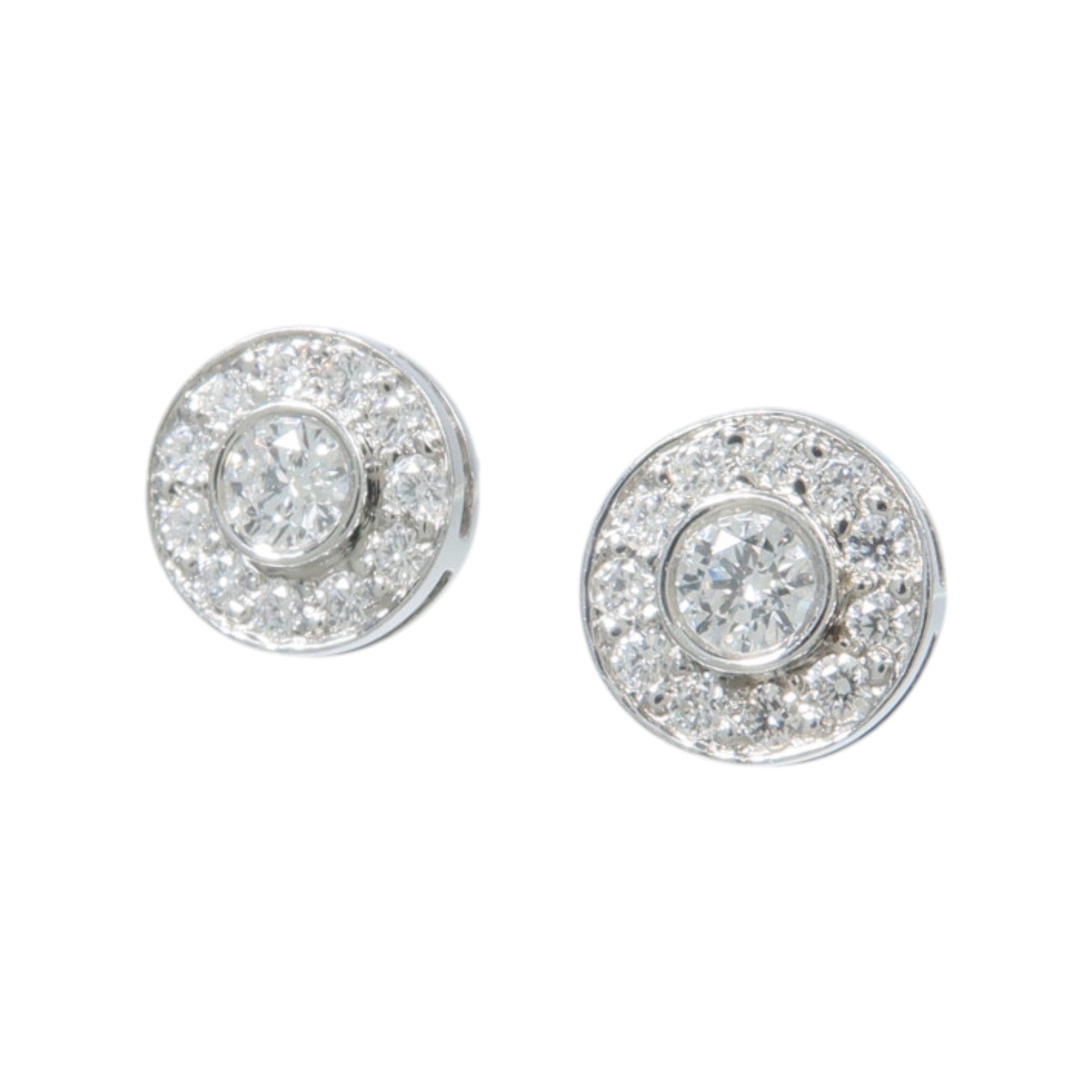 TIFFANY＆CO PT950鉑金Diamond Circle Earrings鑽石耳環