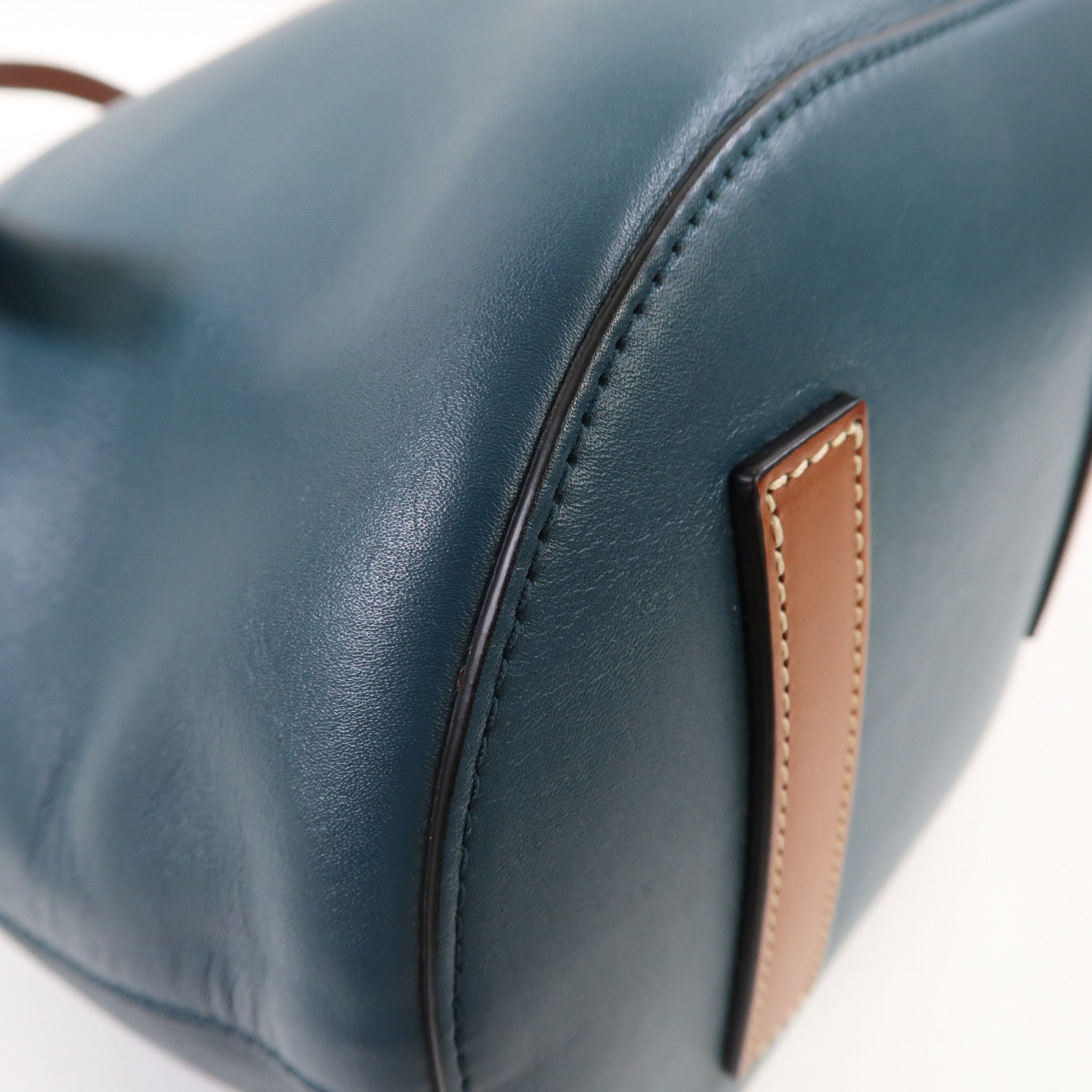 LOEWE 【激減優惠】牛皮皮革Lazo Bucket肩背袋藍色/啡色