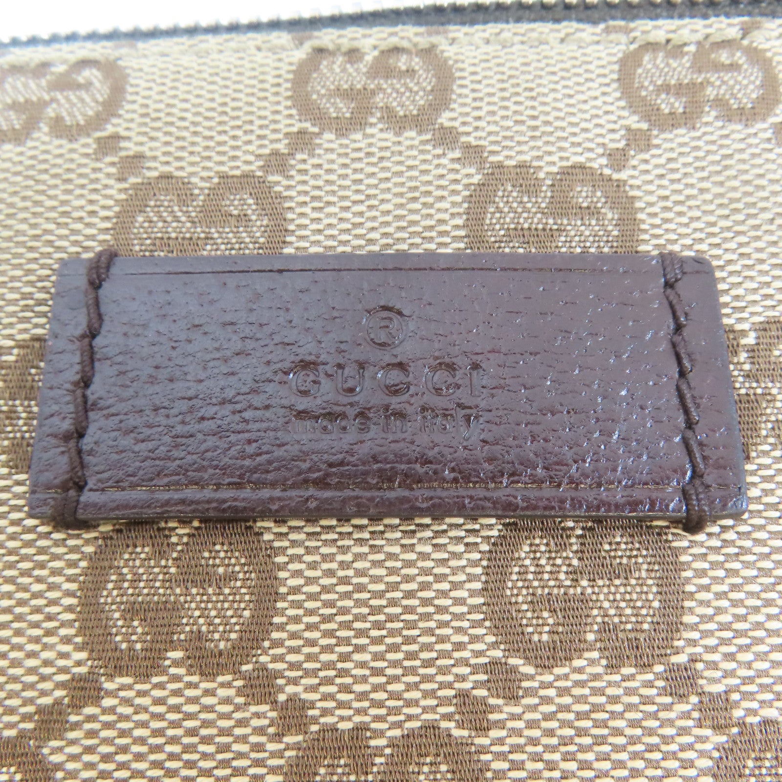 GUCCI 帆布Shoulder Bag銀扣肩背袋啡色