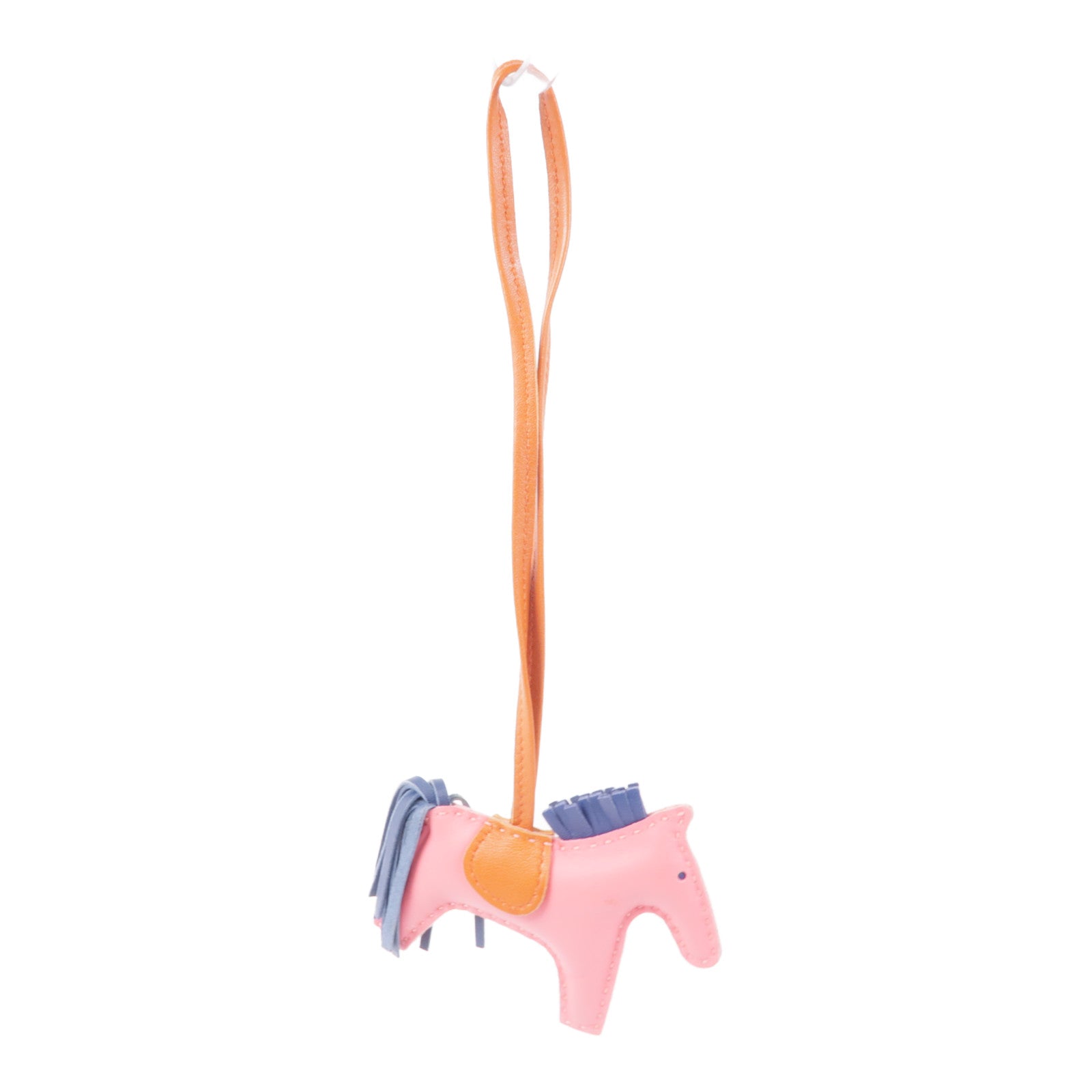 HERMES Rodeo PM Charm Milo Veau Swift Leather Rose Azalee Bleu De Malte