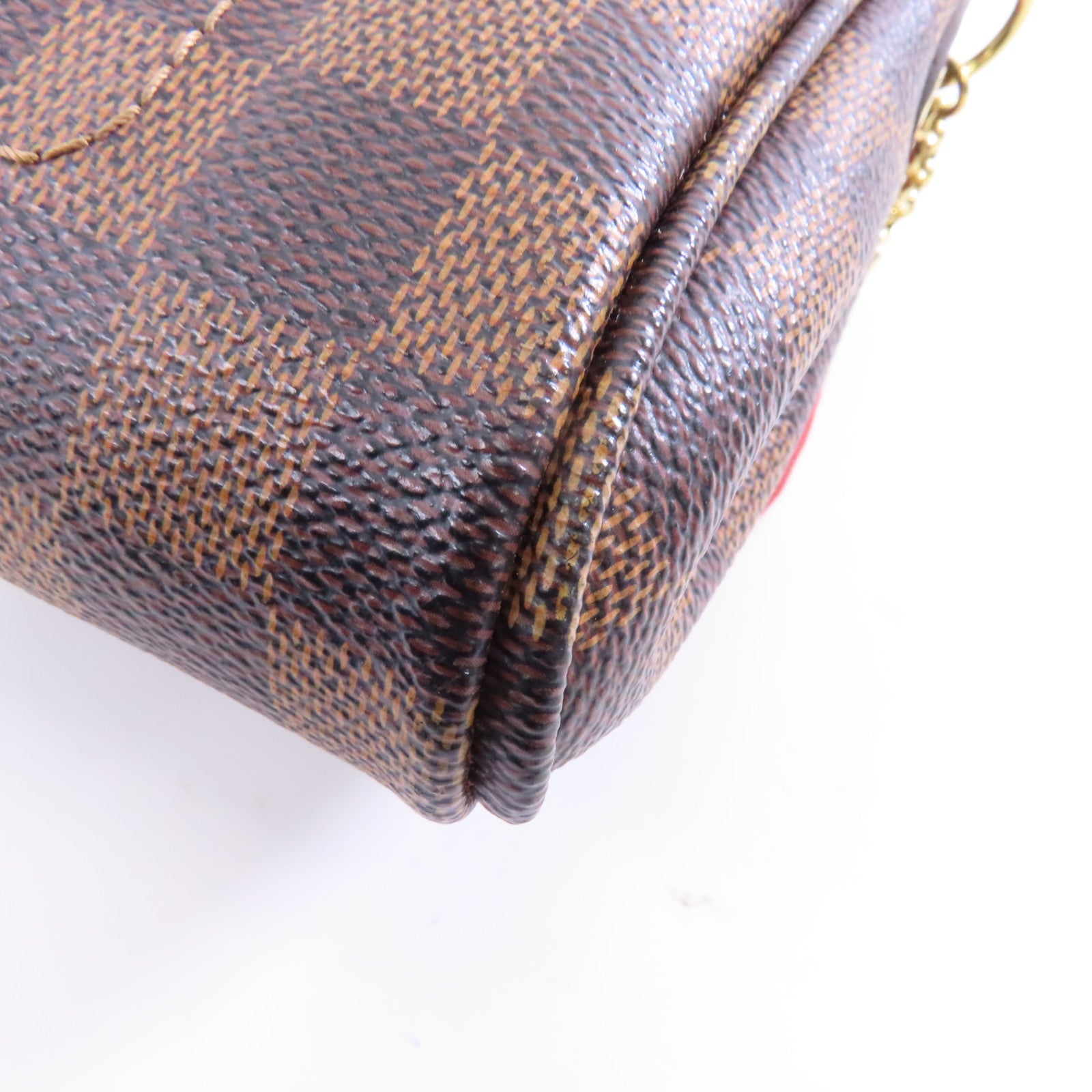 LOUIS VUITTON Damier Favroite PM金扣手挽肩背兩用袋棕色