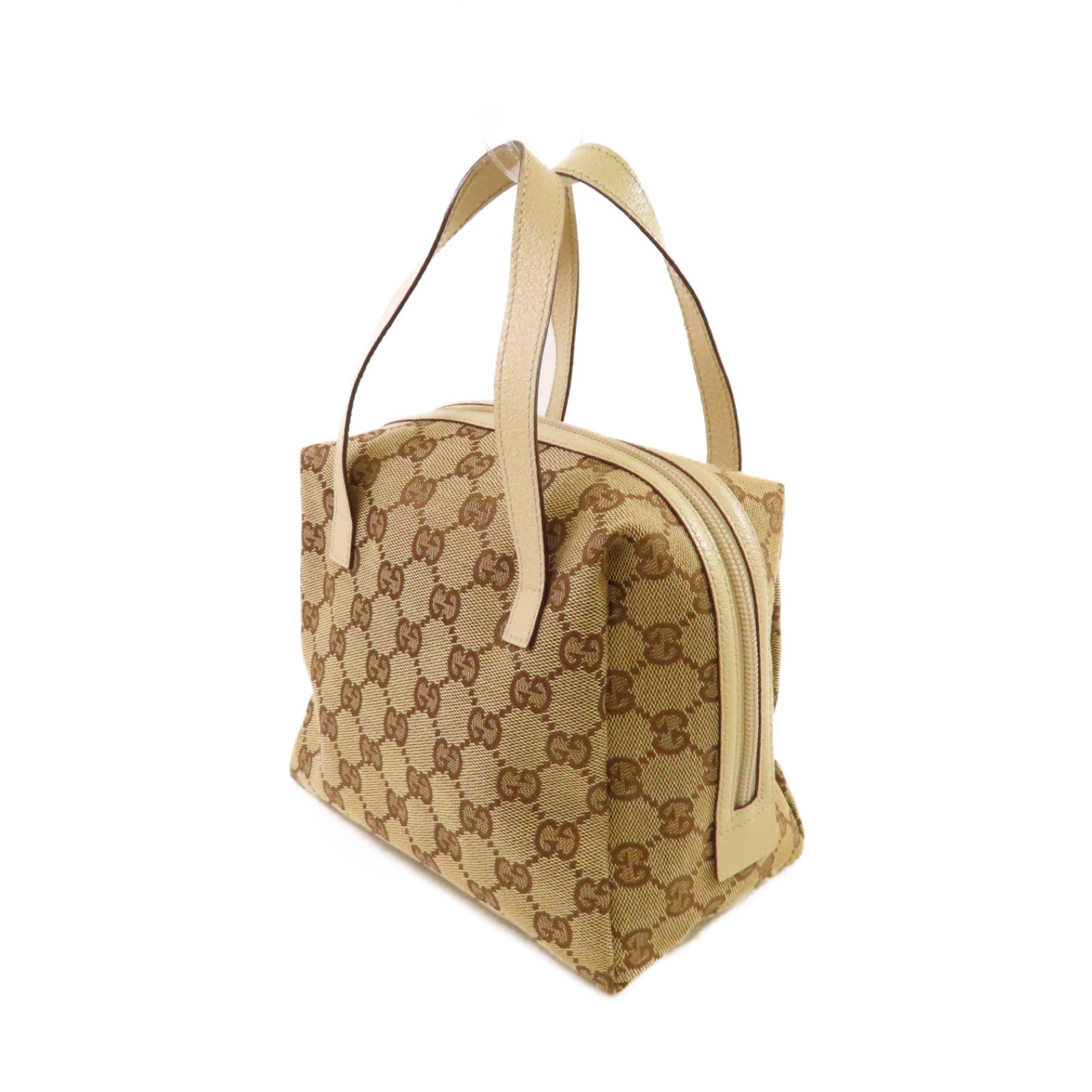 GUCCI GG帆布Hand Bag金扣手挽袋啡色