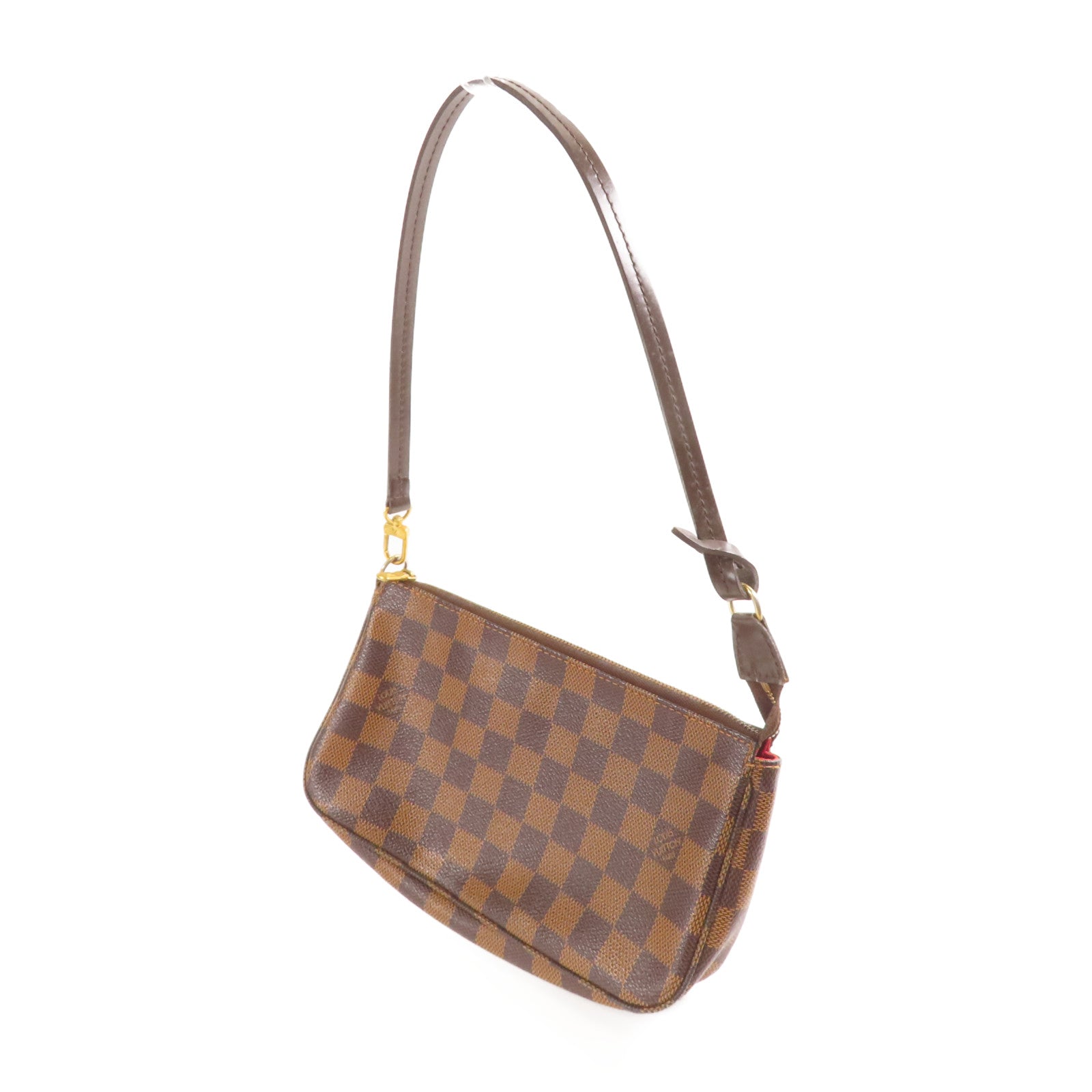 LOUIS VUITTON Damier Pochette Accessoires金扣手挽袋