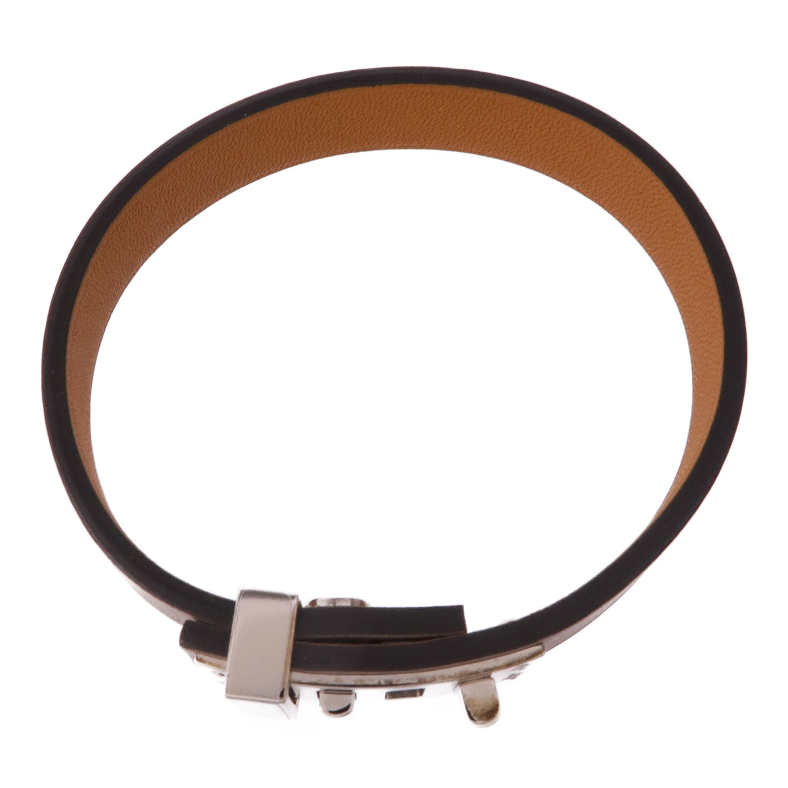 HERMES Swift皮革Mini Dog Bracelet銀扣手帶