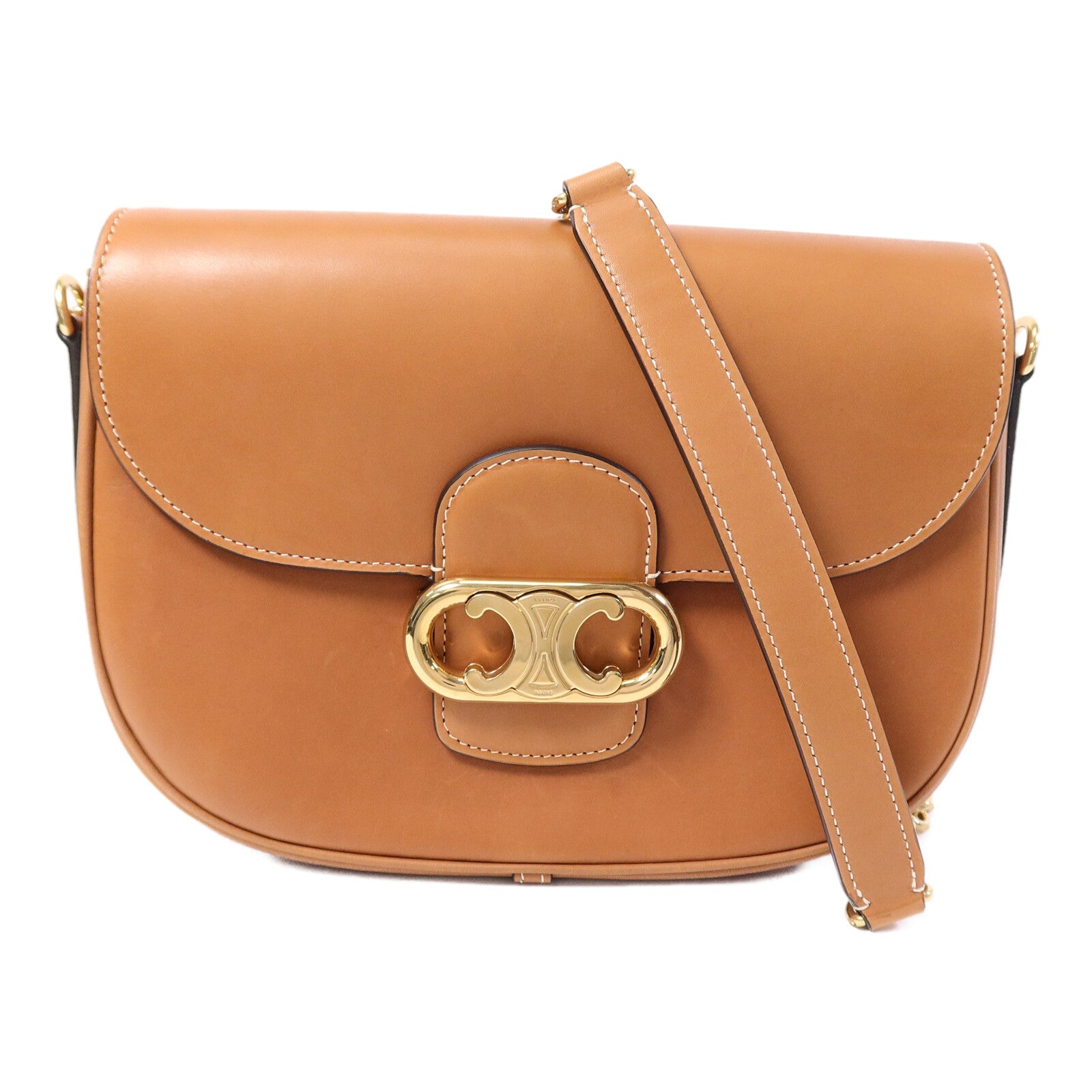 CELINE 牛皮皮革Miedium Chain Maillon Triomphe鏈帶肩背袋