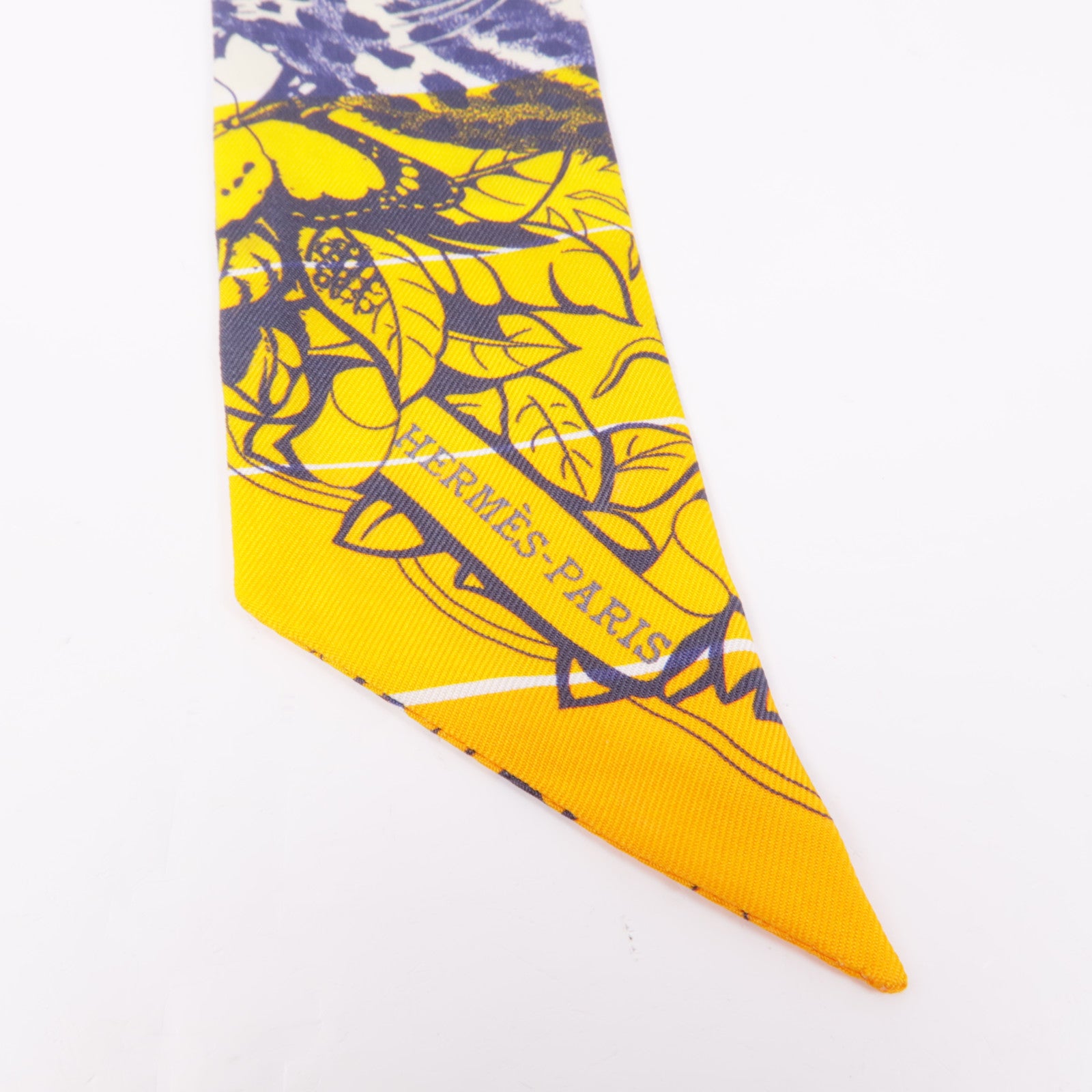 HERMES 絲質Twilly絲巾Orange/Blue/Pink