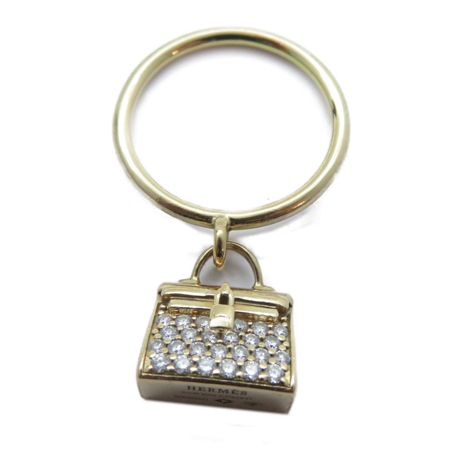 HERMES 18K玫瑰金Diamond Amulettes Kelly Ring鑽石戒指HERMES#51/US#5.5