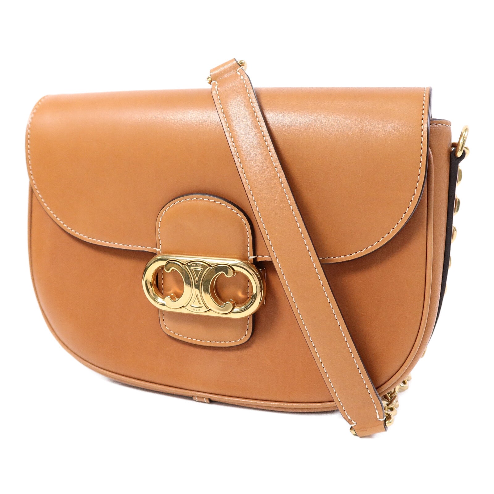 CELINE 牛皮皮革Miedium Chain Maillon Triomphe鏈帶肩背袋