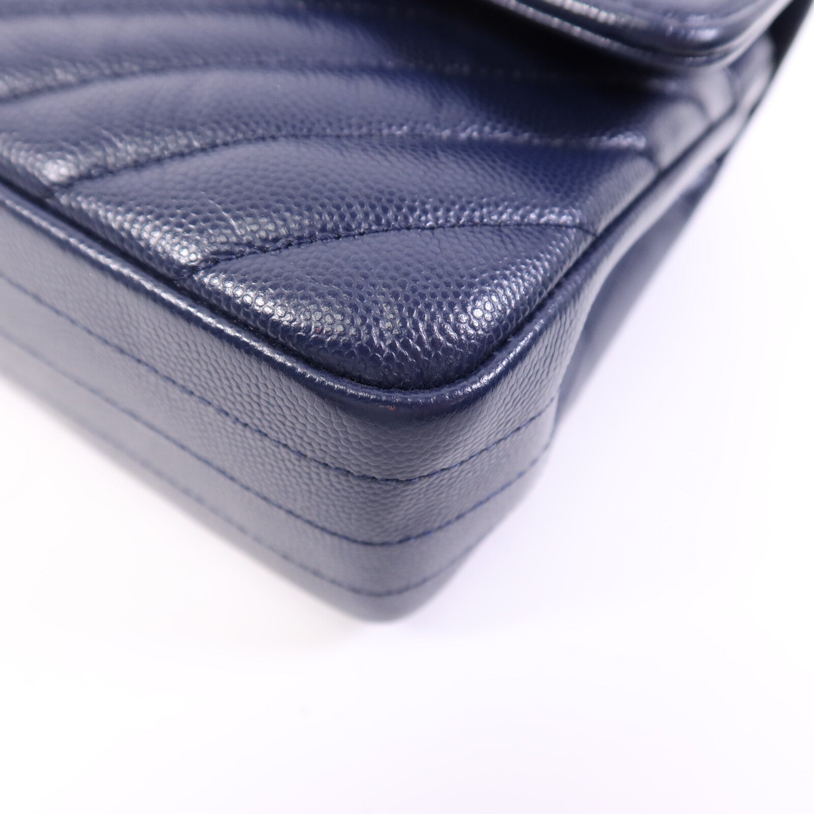 CHANEL 牛皮皮革Classic Flap Chevron銀扣鏈帶肩背袋